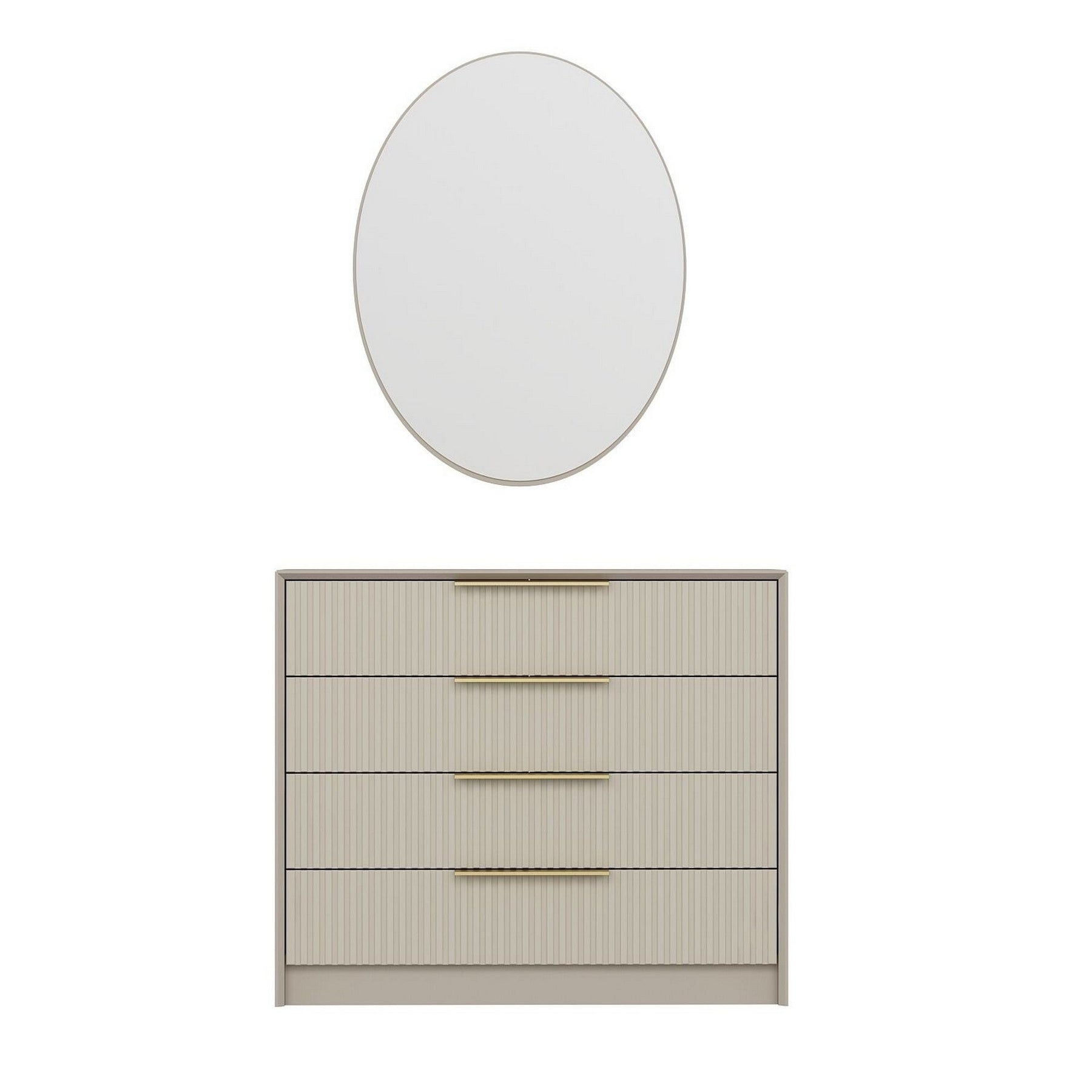 Set comoda si oglinda KALE LUXE 7940, bej, PAL melaminat