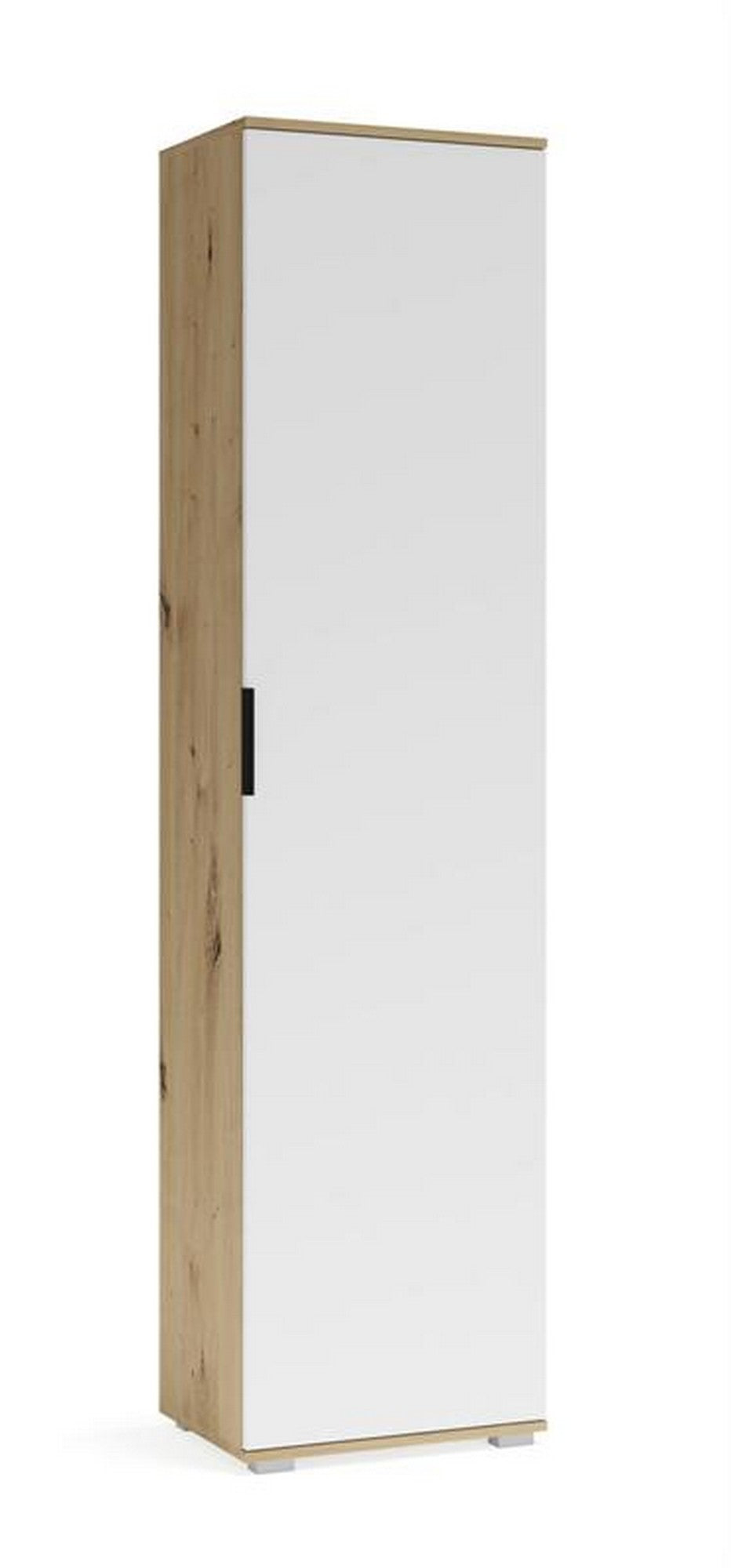 Dulap CLIF SL-50, stejar artisan/alb, PAL laminat, cu o usa, 50x38x203 cm