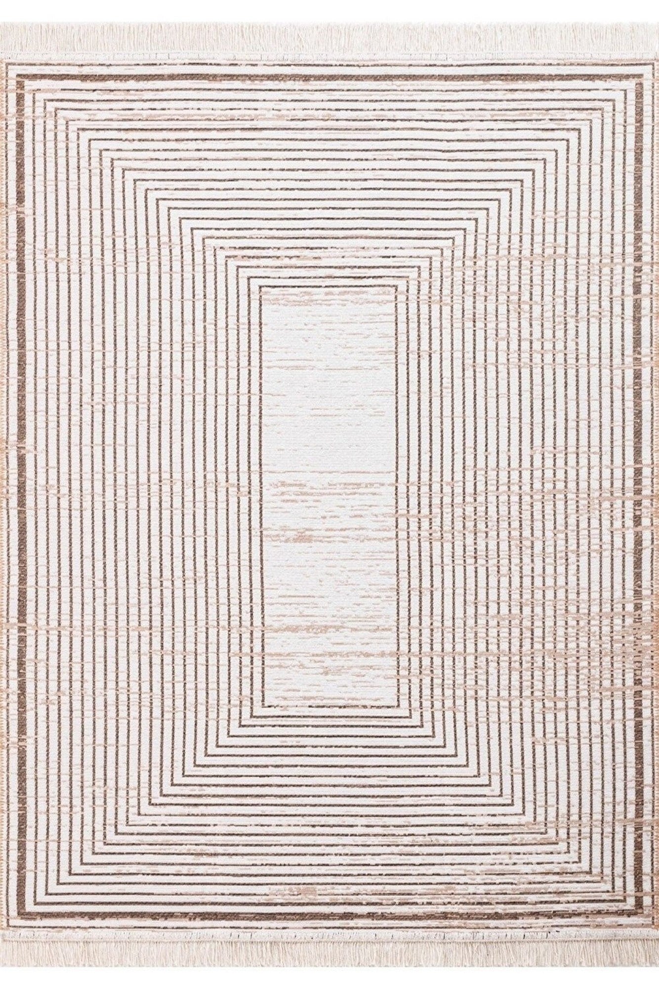Covor 9983, 80x150 cm, forma dreptunghiulara, bumbac, bej