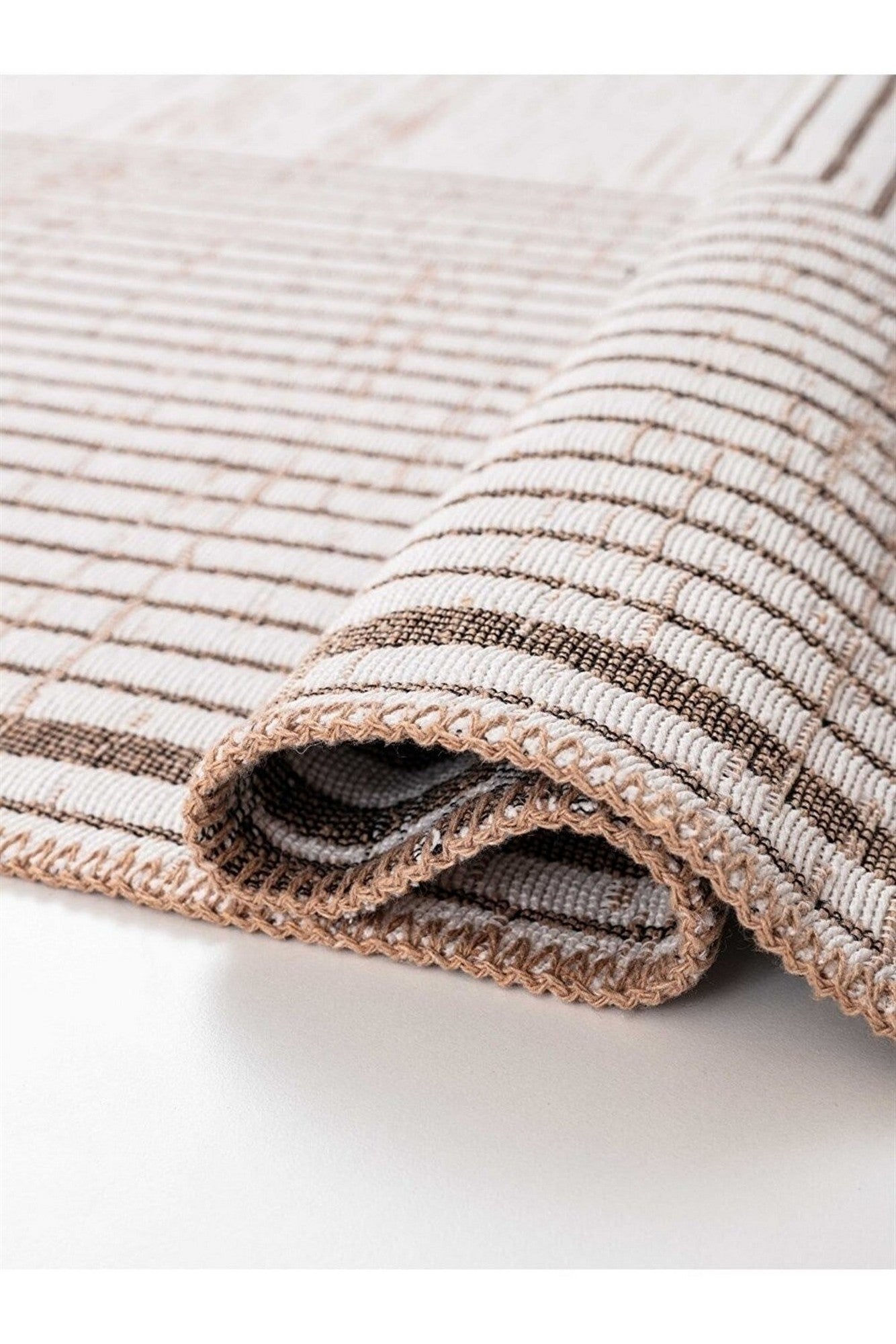 Covor 9983, 80x150 cm, forma dreptunghiulara, bumbac, bej