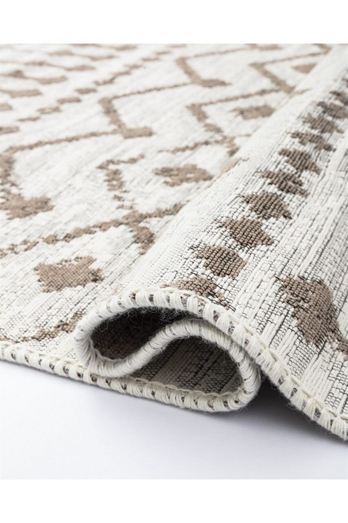 Covor 9987, 80x150 cm, forma dreptunghiulara, bumbac, bej