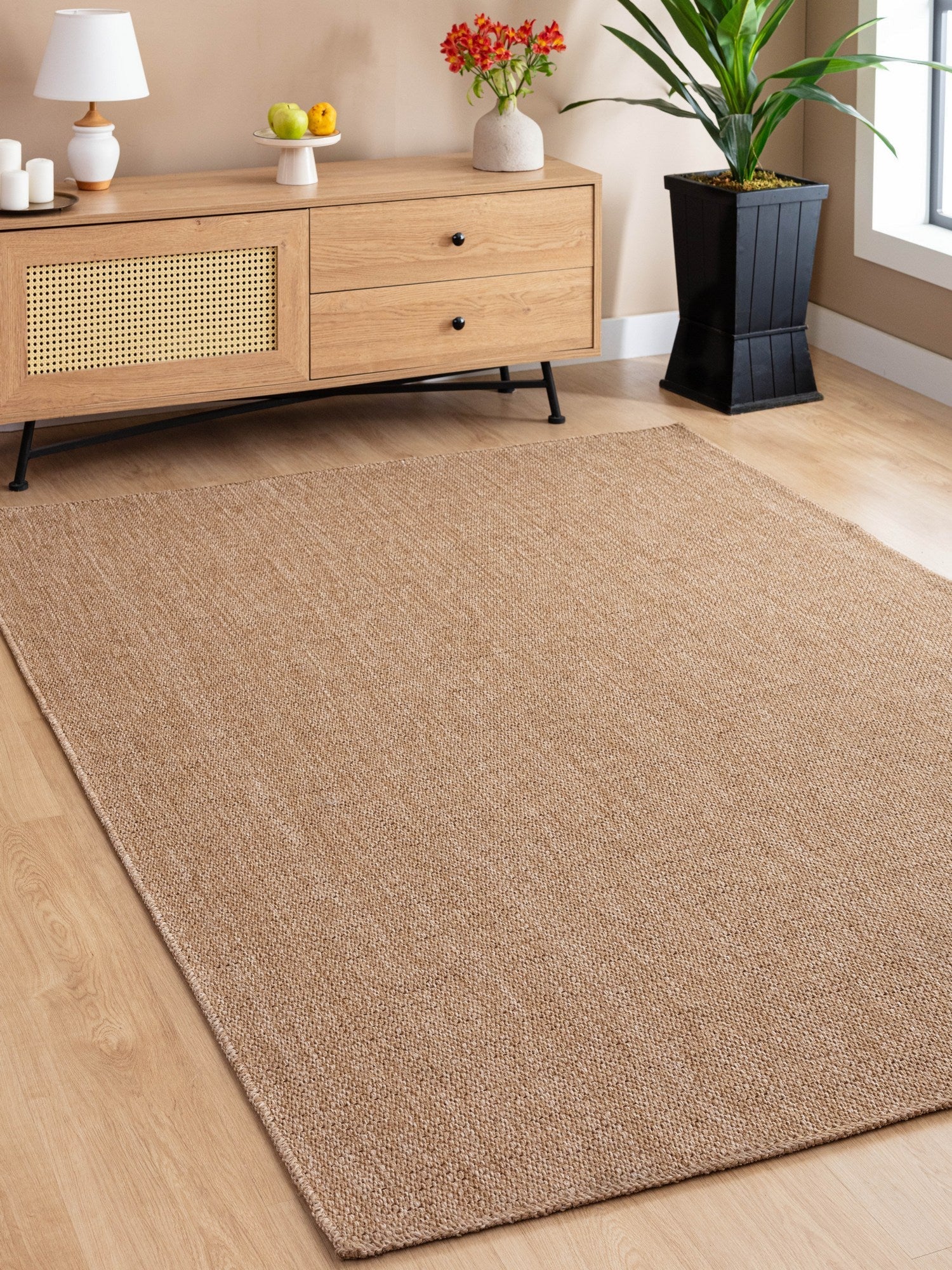 Covor 0604, 60x100 cm, forma dreptunghiulara, iuta, maro