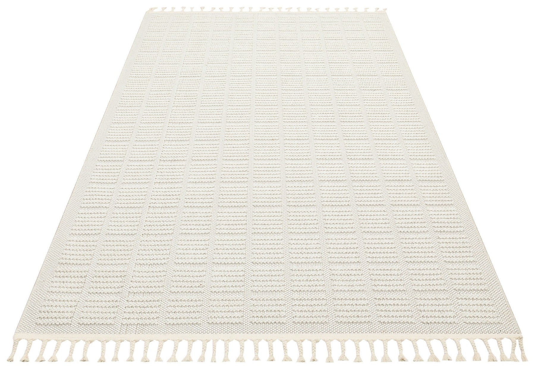 Covor YENI BUKLE KARE, 80x150 cm, forma dreptunghiulara, material tesut, crem