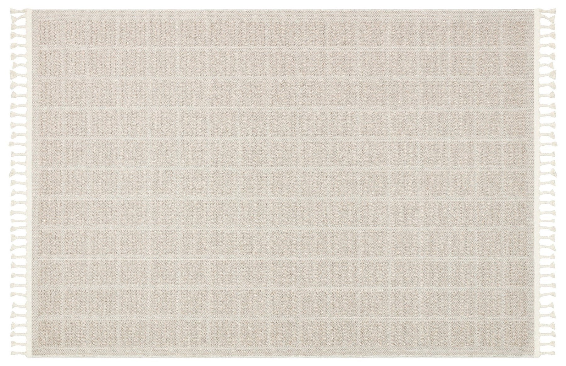 Covor YENI BUKLE KARE, 80x150 cm, forma dreptunghiulara, material tesut, bej
