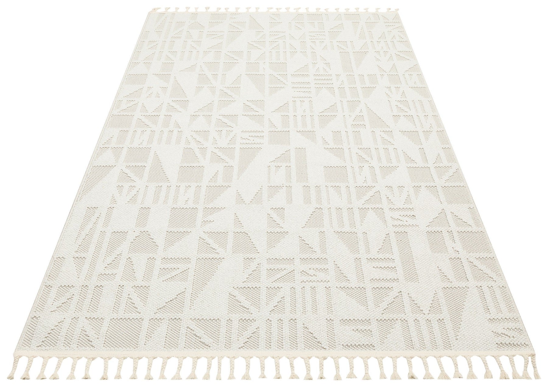 Covor 514SRZ2095, 80x150 cm, forma dreptunghiulara, material tesut, crem