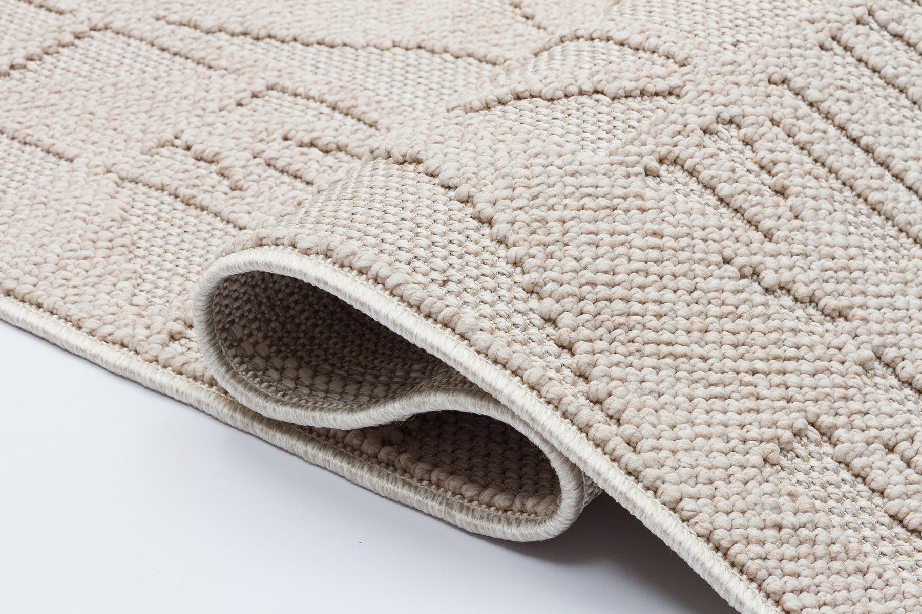 Covor 514SRZ2107, 80x150 cm, forma dreptunghiulara, material tesut, bej