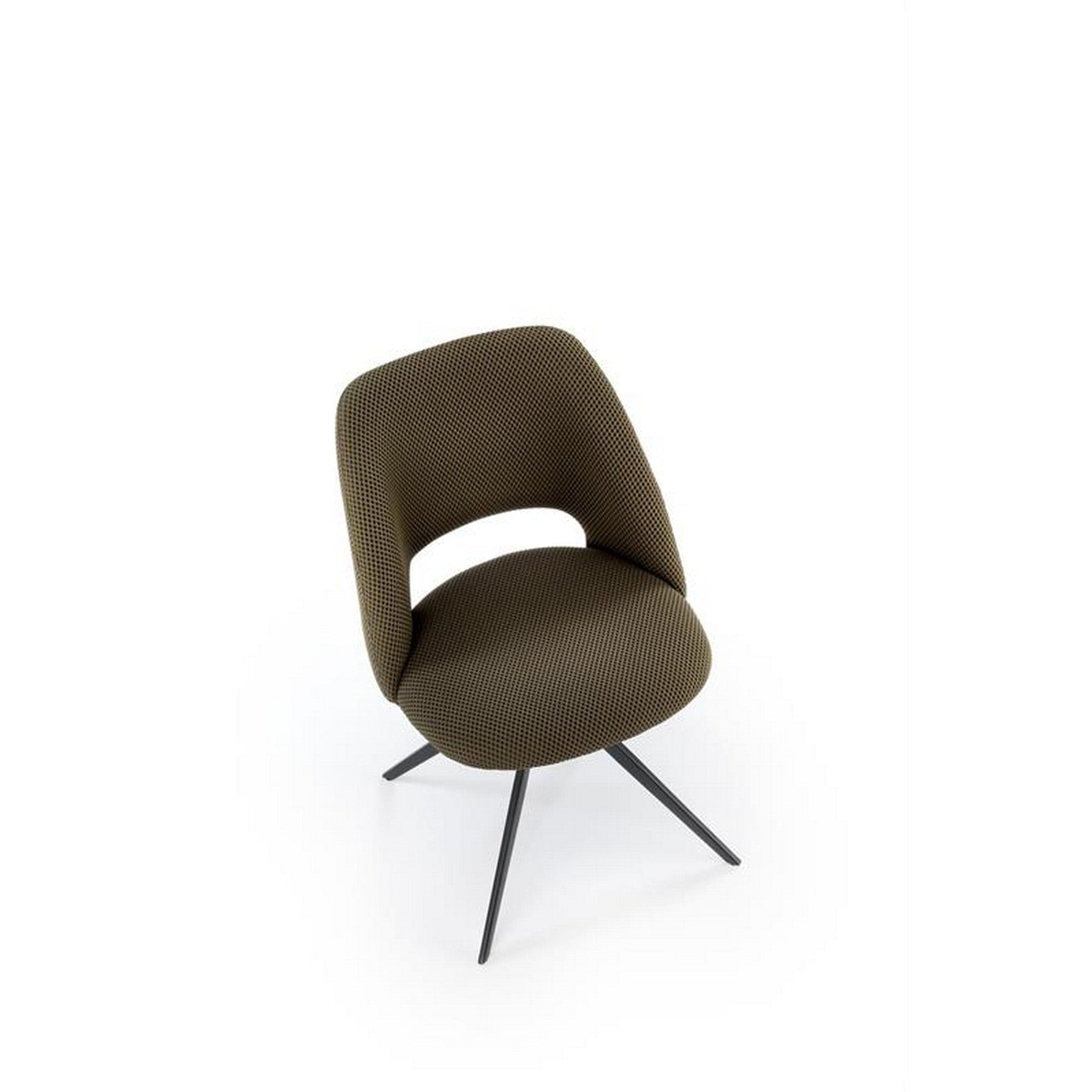 Scaun rotativ K546, verde/negru, panza/metal, 52x60x79 cm