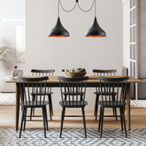 Lustra Berceste - N-1392, negru, metal 100%, 131x41x127 cm