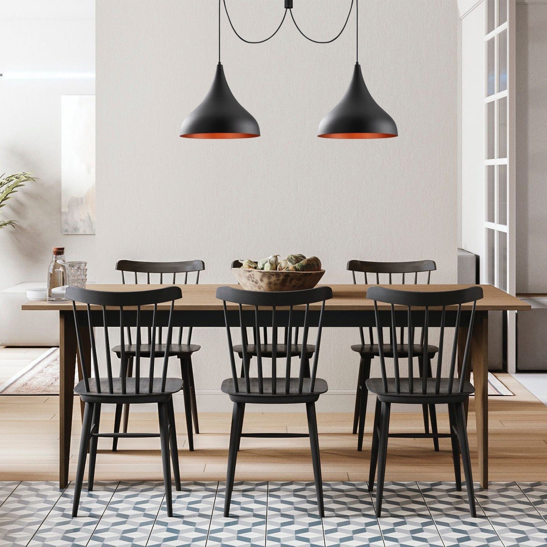 Lustra Berceste - N-1392, negru, metal 100%, 131x41x127 cm