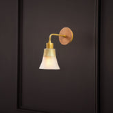 Lampa de perete Foca - N-131, auriu, sticla/fier, 13x28 cm