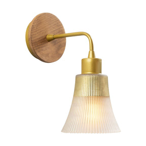 Lampa de perete Foca - N-131, auriu, sticla/fier, 13x28 cm