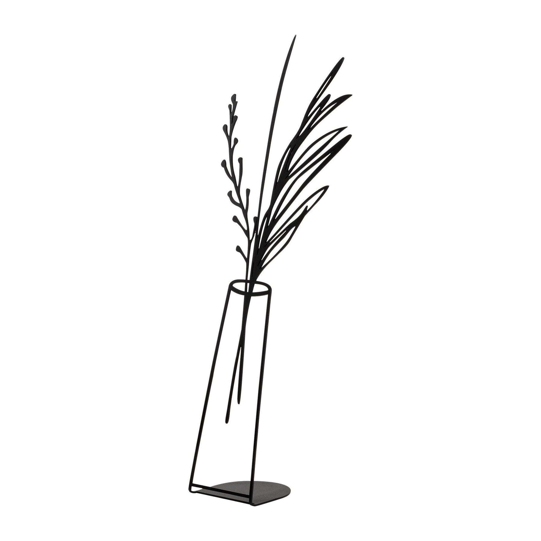 Obiect decorativ Flowerpot - 5, negru, metal, 19x50 cm