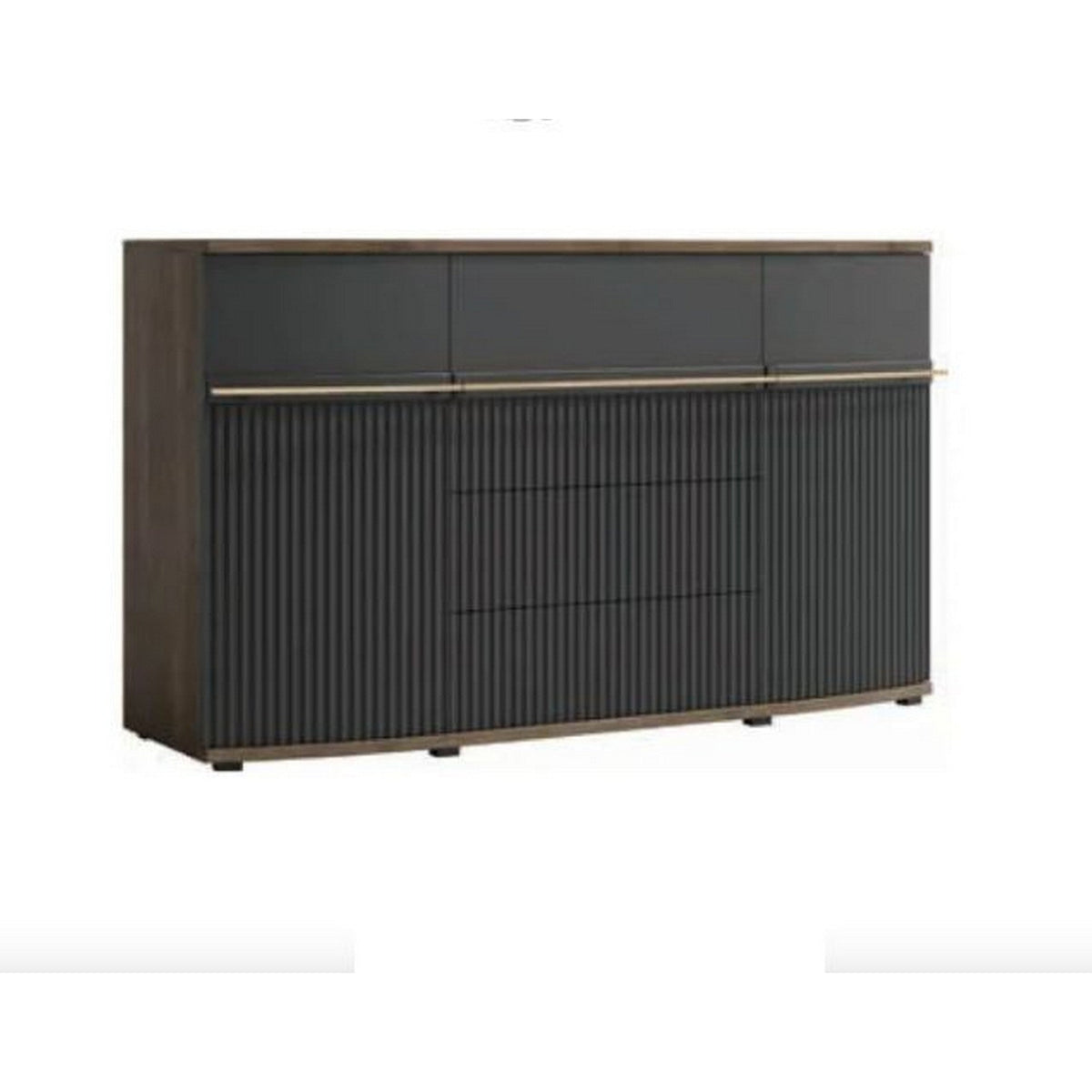 Comoda CANDY2 C12, stejar carpenter/gri/negru, PAL, 175x43x101 cm