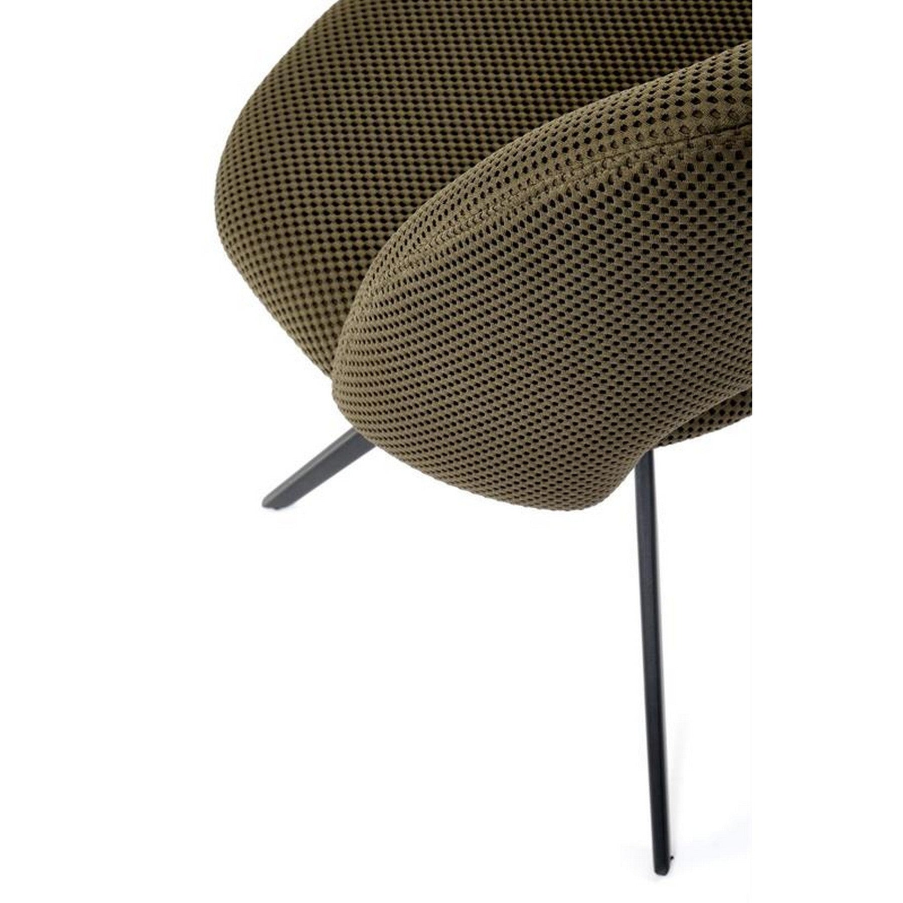 Scaun rotativ K546, verde/negru, panza/metal, 52x60x79 cm