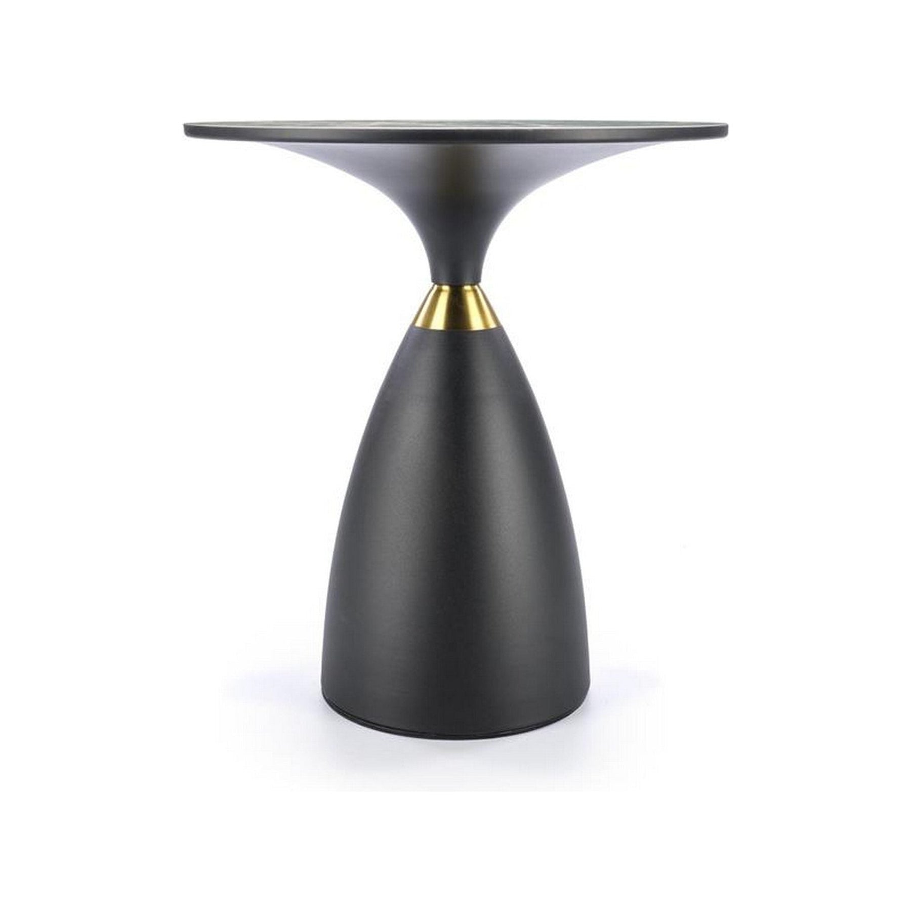 Masuta de cafea MORENA, negru/verde, ceramica, 50x52 cm