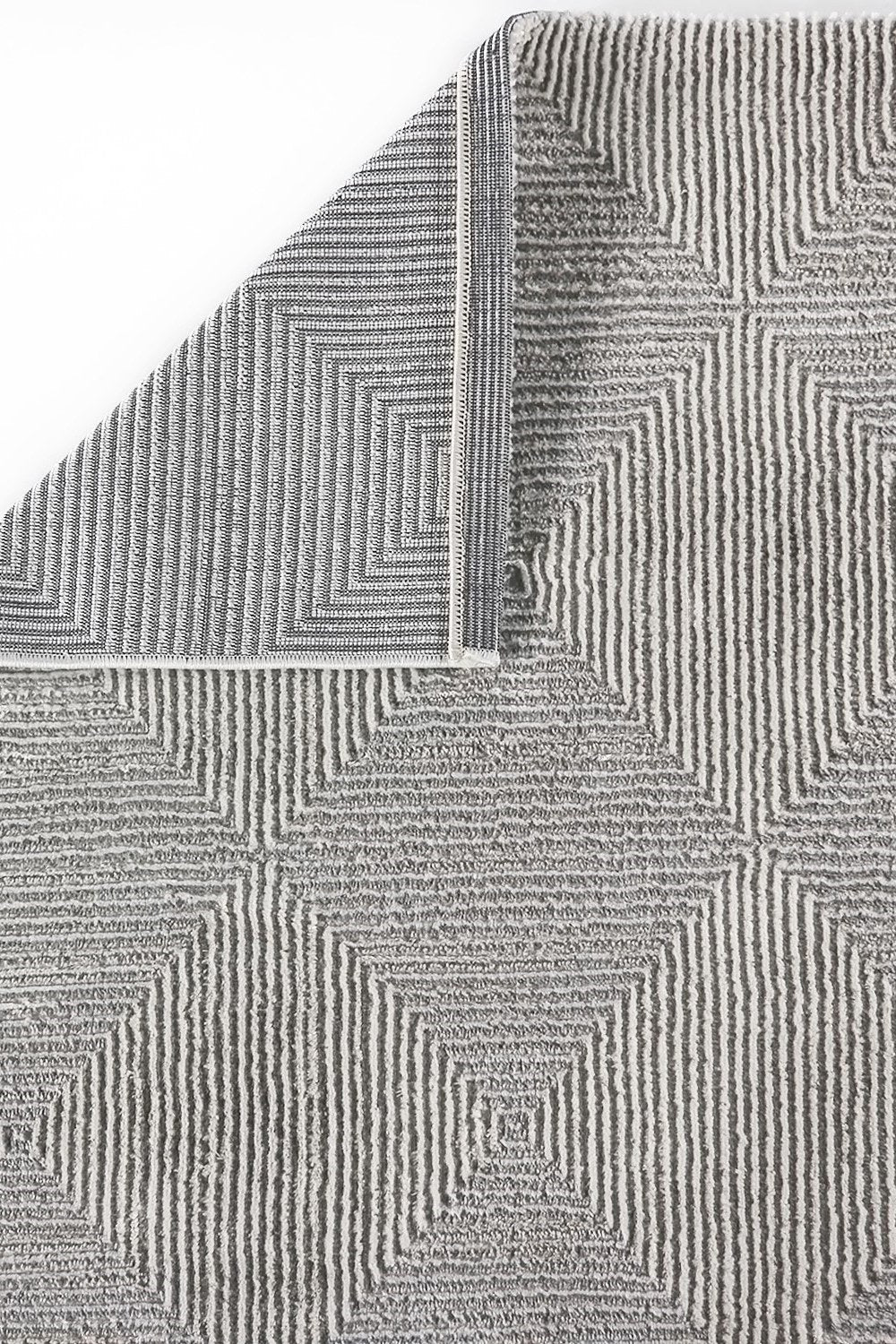 Covor MOTTO, 120x180 cm, forma dreptunghiulara, poliester, gri, 4586