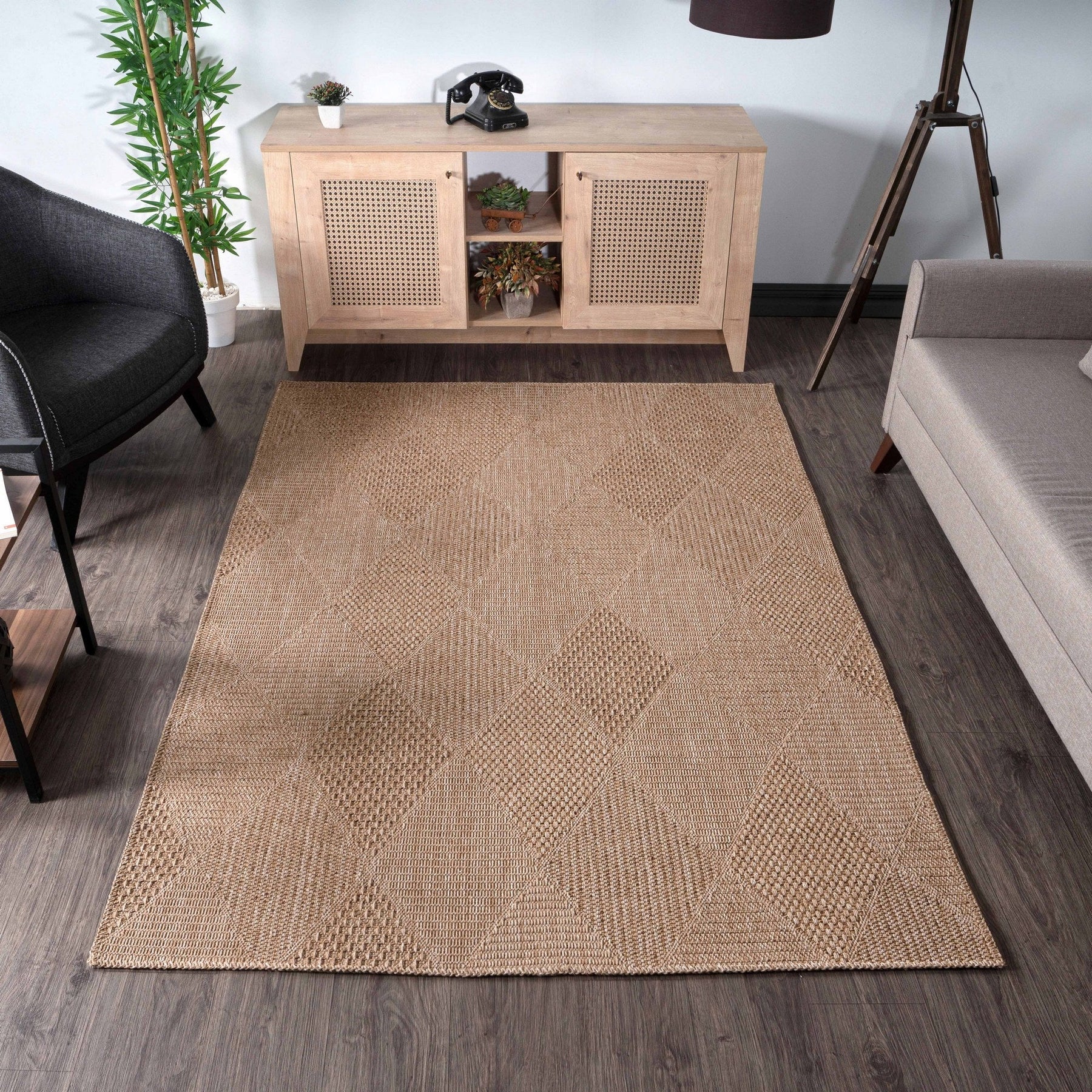 Covor RUSTICANA, 120x180 cm, forma dreptunghiulara, polipropilena, bej, 3102