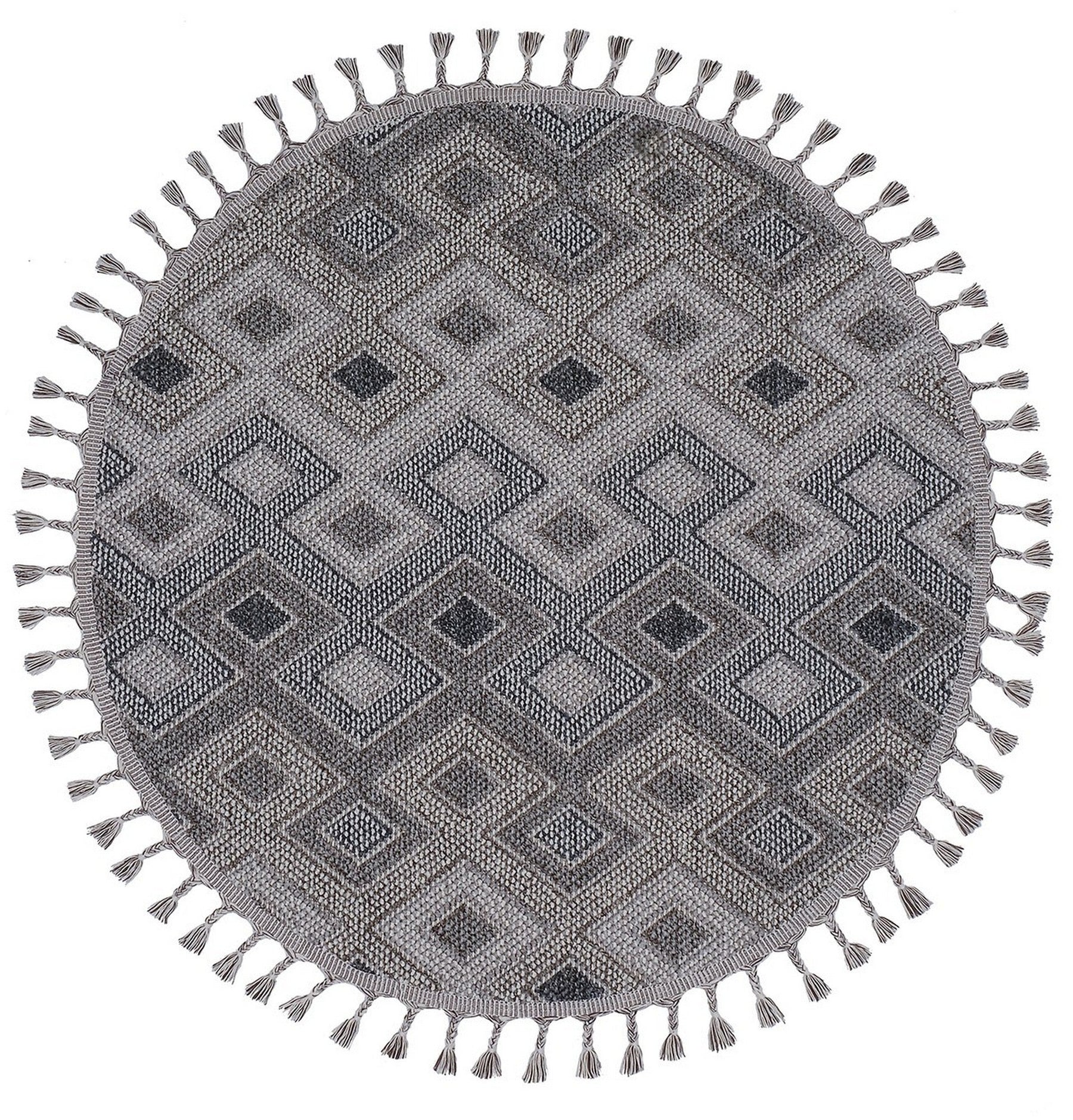 Covor BEVERLY, 80x80 cm, forma rotunda, polipropilena, gri inchis, 2262 Y