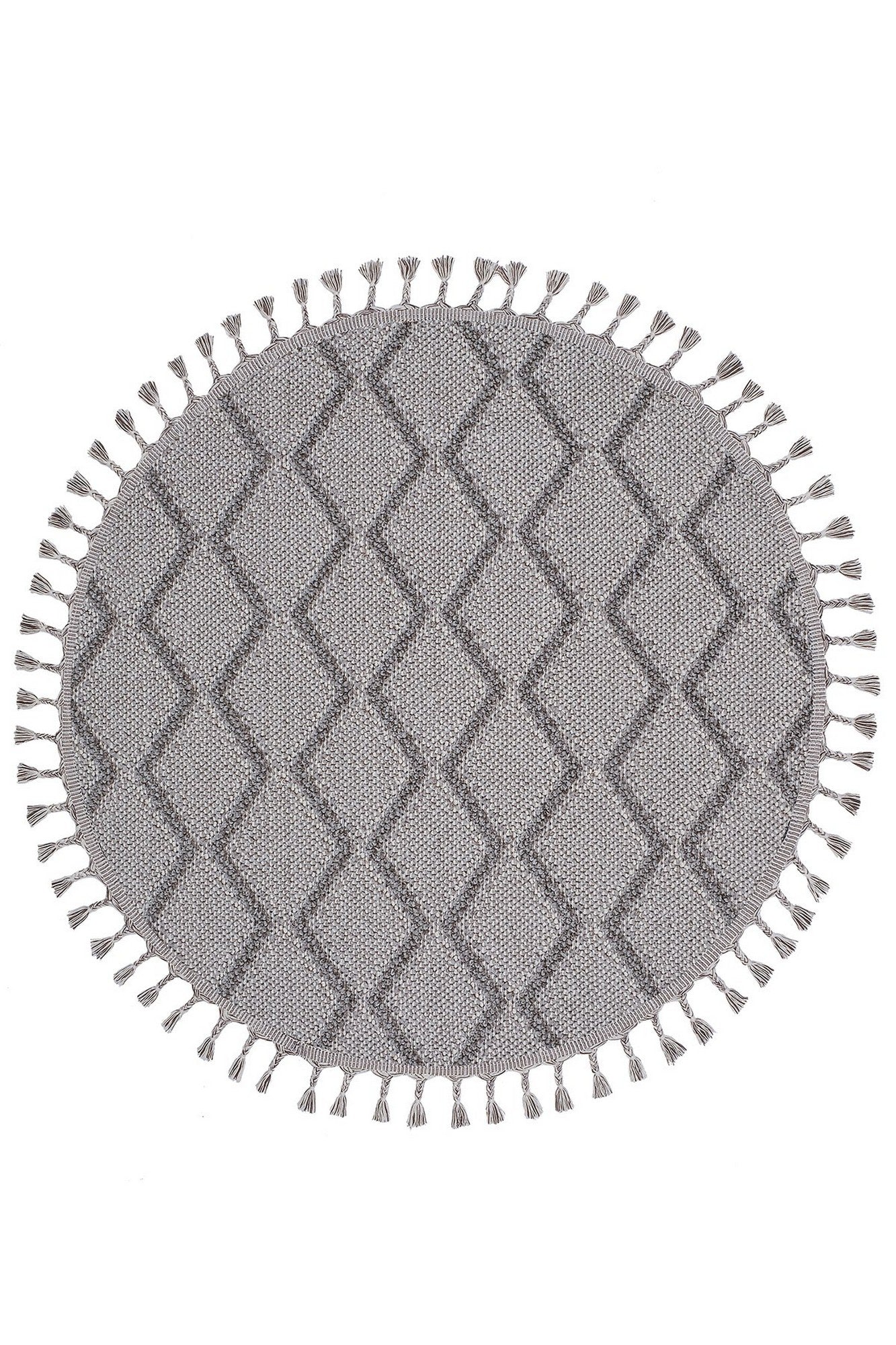 Covor BEVERLY, 80x80 cm, forma rotunda, polipropilena, gri, 2263 Y