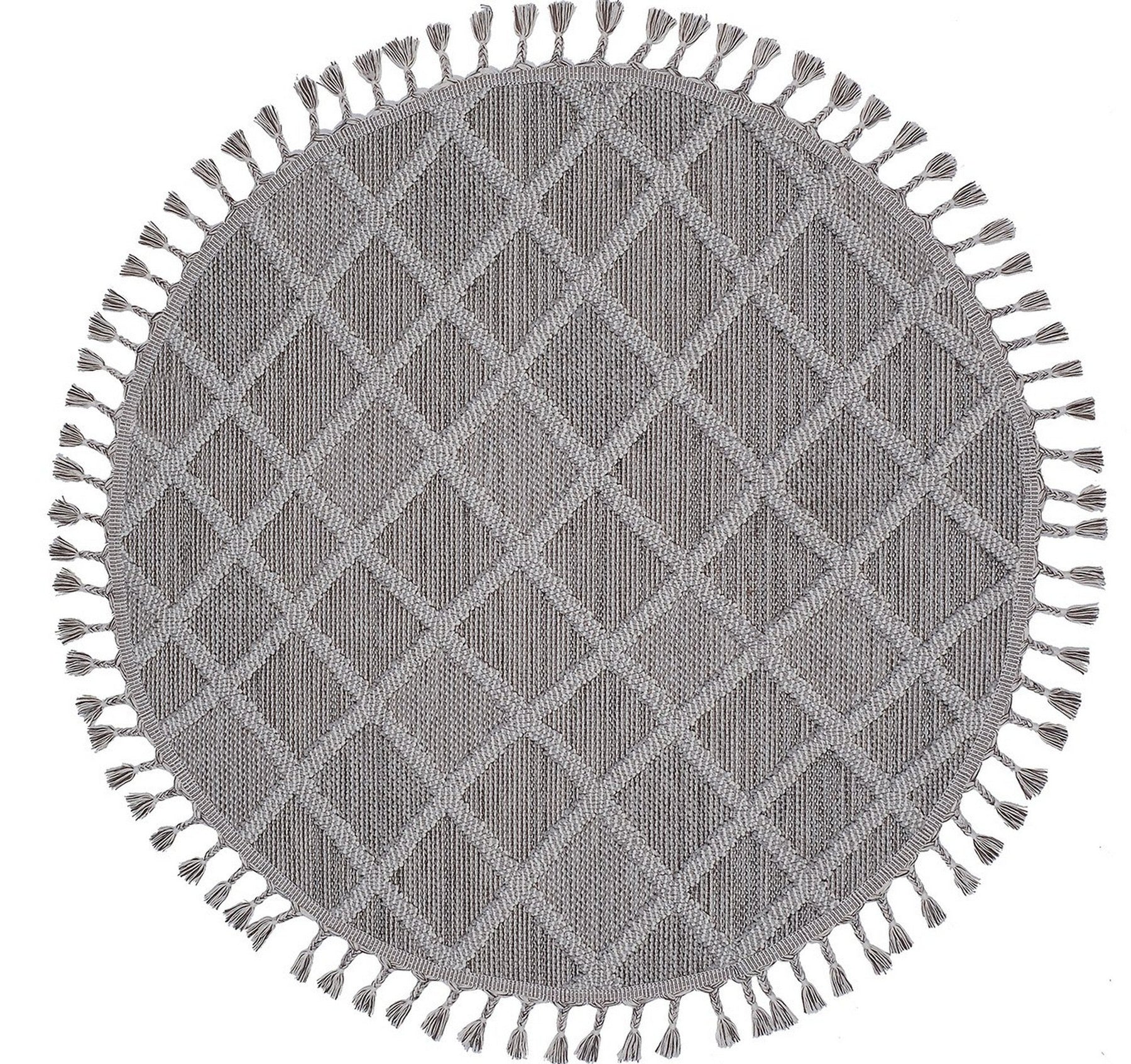 Covor BEVERLY, 80x80 cm, forma rotunda, polipropilena, gri, 2264 Y