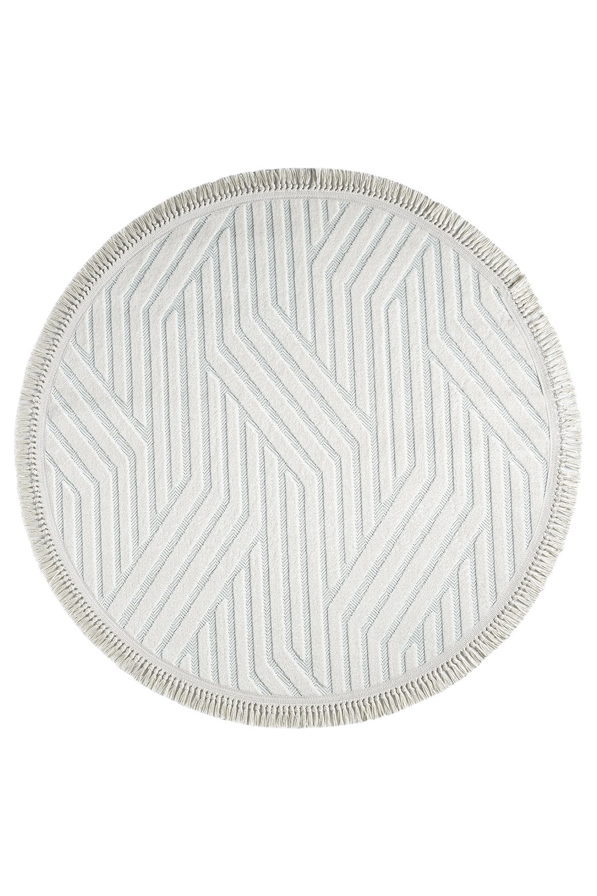 Covor SOSA, 75x75 cm, forma rotunda, polipropilena, alb, 9001