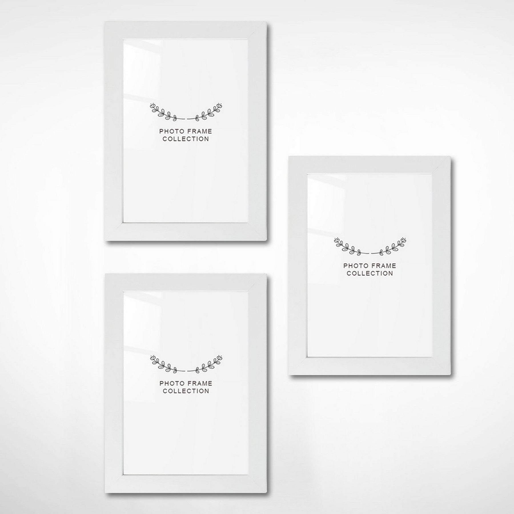 Set 3 rame foto 628DTR1148, alb, plastic, 15x21 cm
