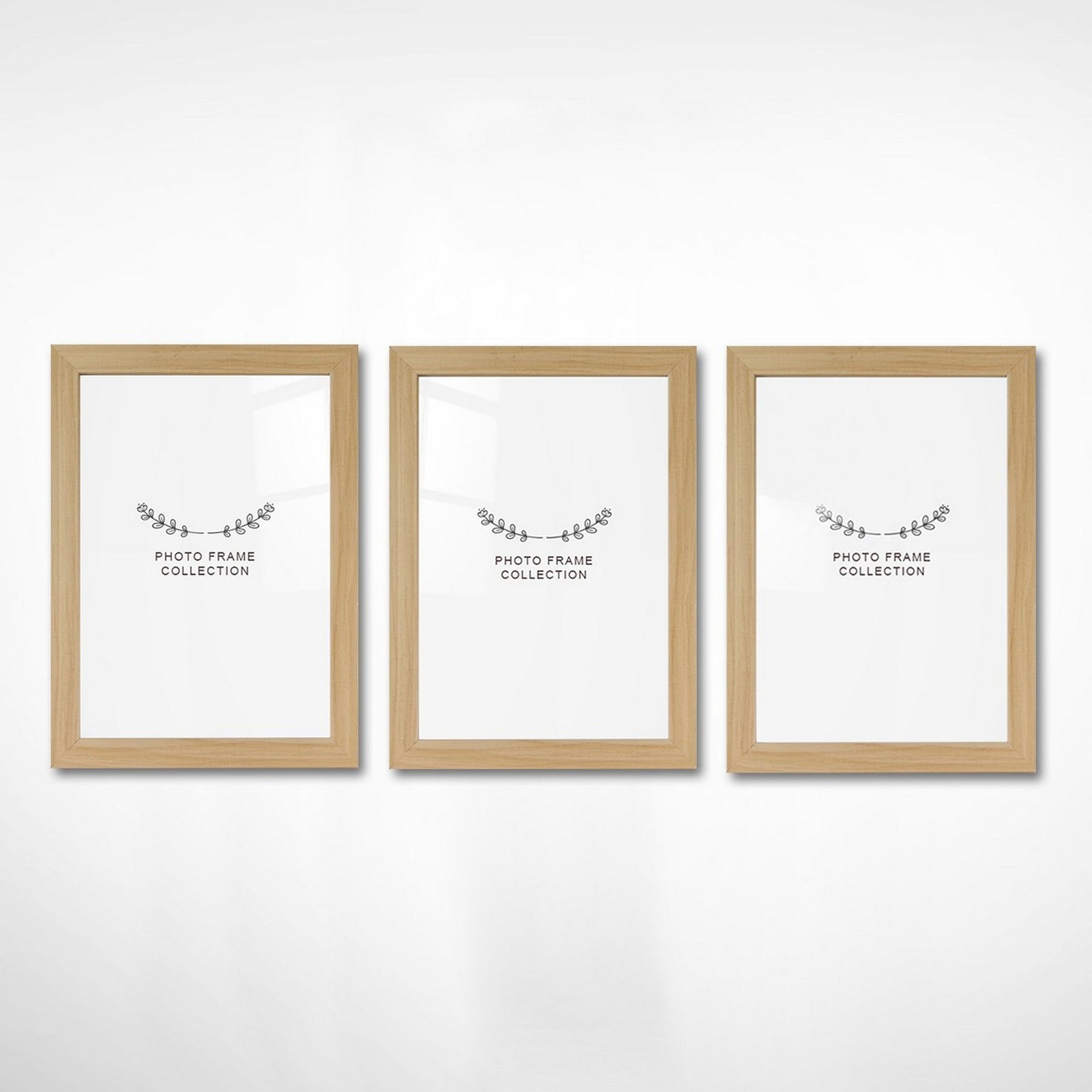 Set 3 rame foto 628DTR1151, stejar, plastic, 15x21 cm