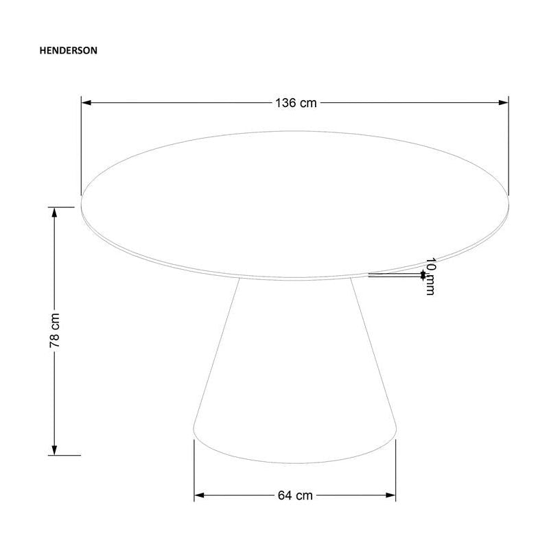 Masa rotunda HENDERSON, nuc, furnir natural, 138x78 cm