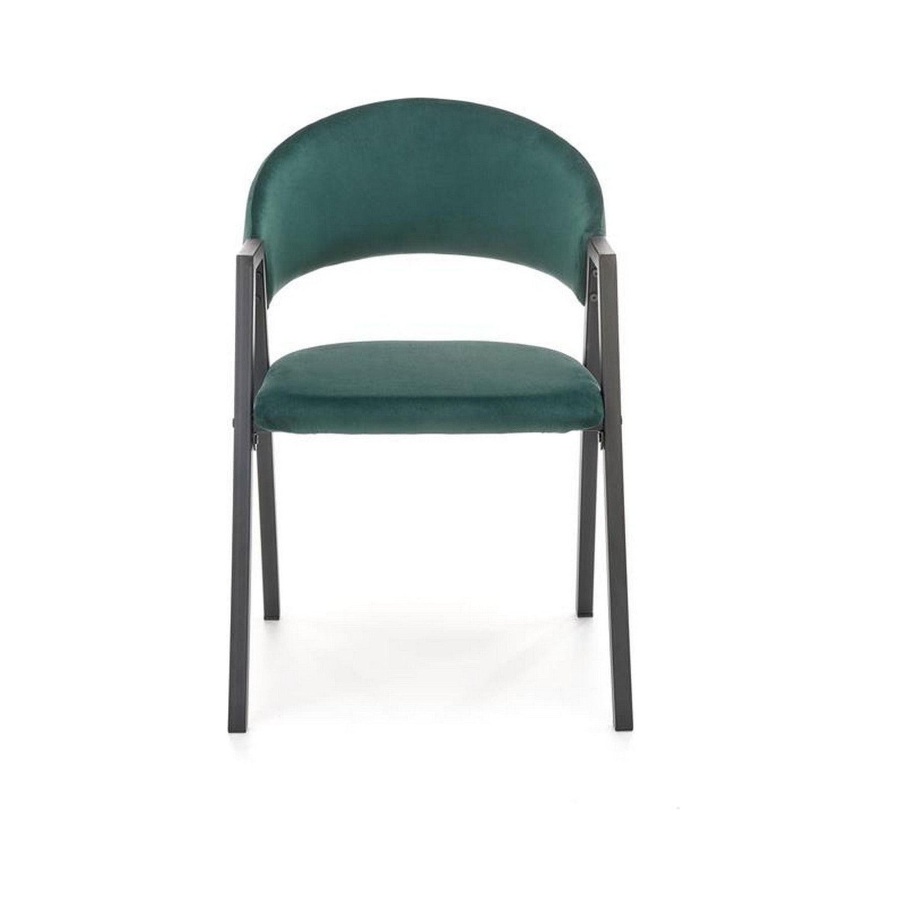 Scaun K473, stofa catifelata verde inchis, 54x58x82 cm