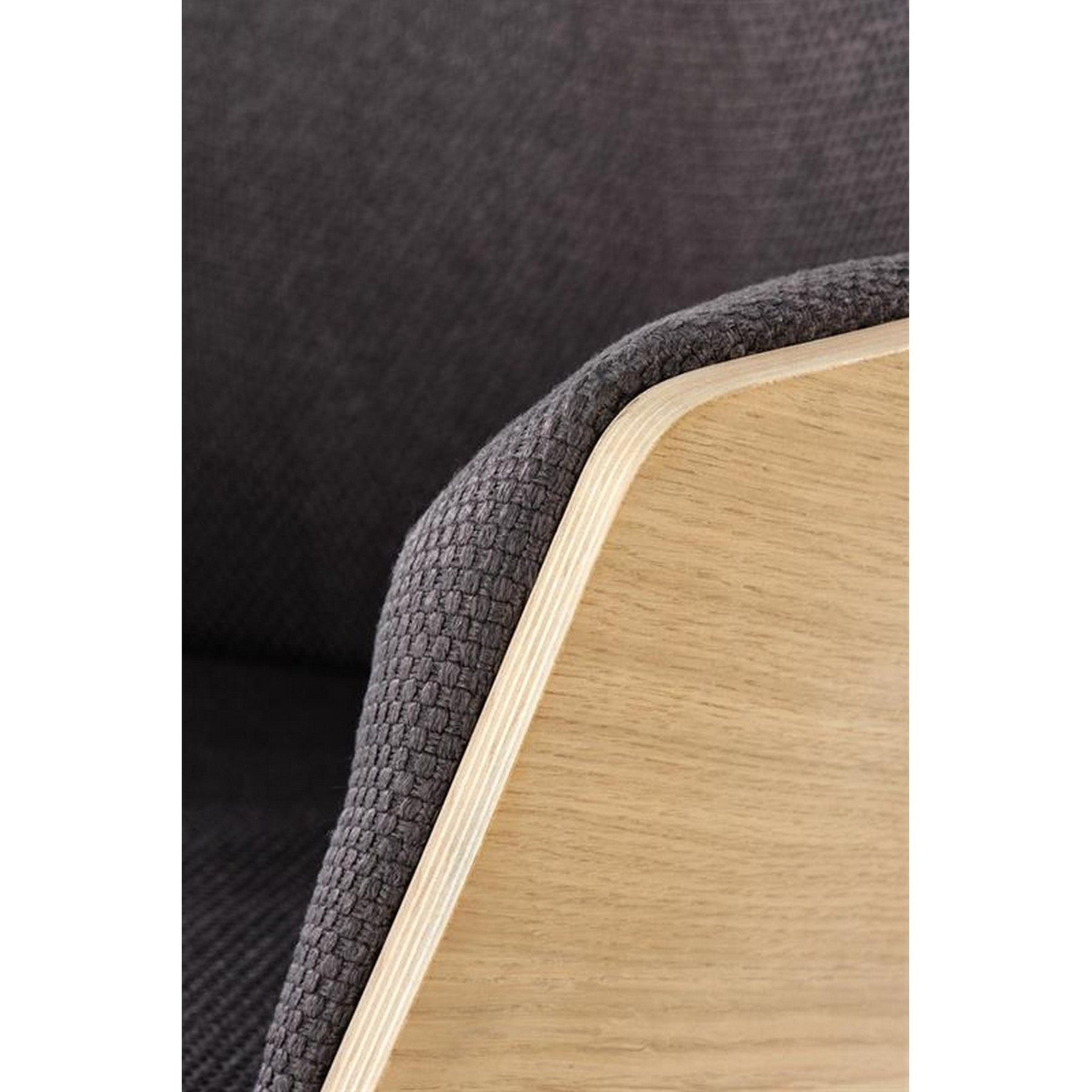 Fotoliu CHILLOUT, stofa gri inchis/stejar natural, 74x67x79 cm