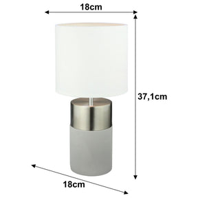 Lampa QENNY TYPUL 19, gri/alb, 18x18x37.1 cm