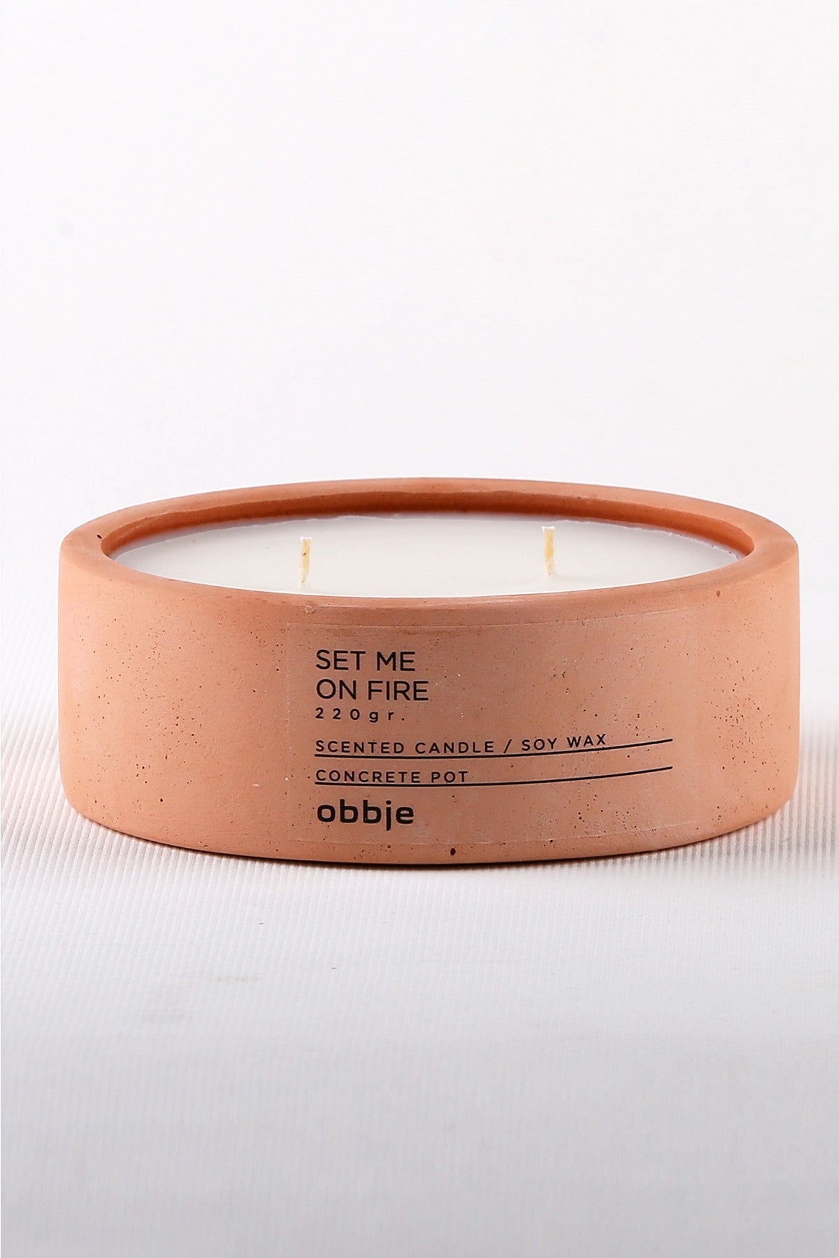 Lumanare 665CST1103, portocaliu, beton/parafina, 12x12x5 cm