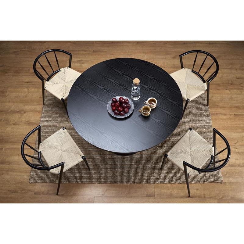Masa rotunda GINTER, negru furniruit, 120x77 cm