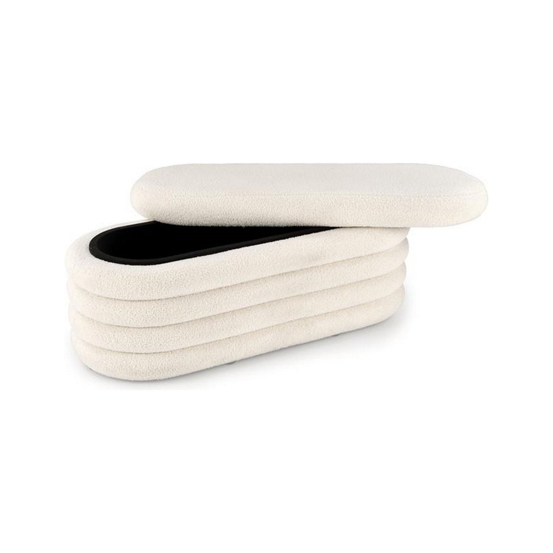 Bancuta BLISS, crem, cu spatiu depozitare, 105x42x42 cm