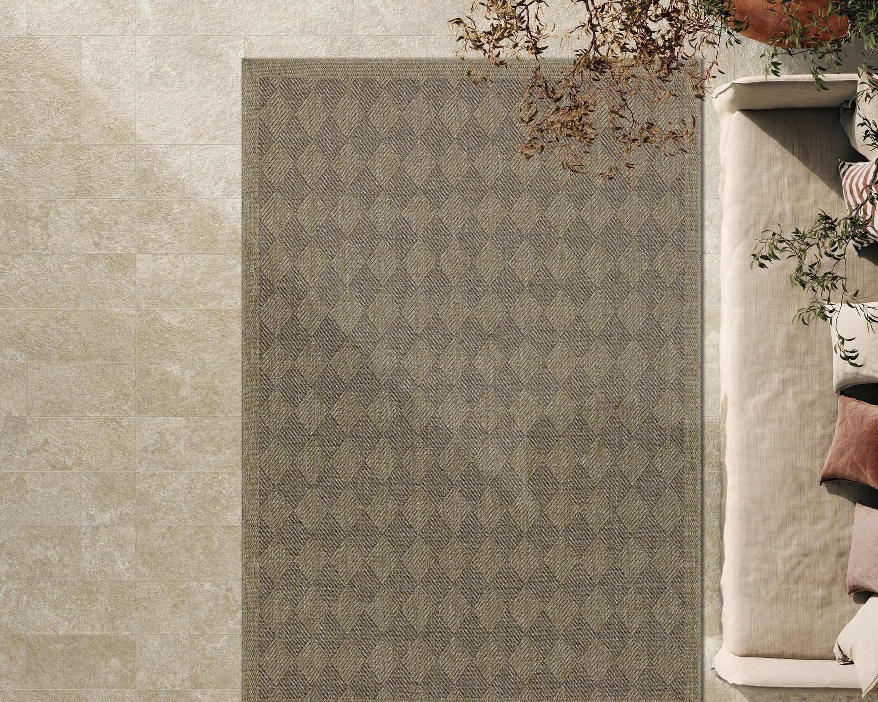 Covor AVANOS, 160x220 cm, forma dreptunghiulara, polipropilena, maro