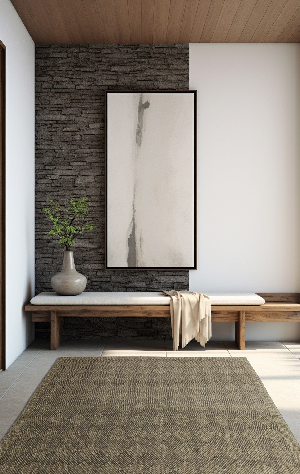 Covor AVANOS, 160x220 cm, forma dreptunghiulara, polipropilena, maro