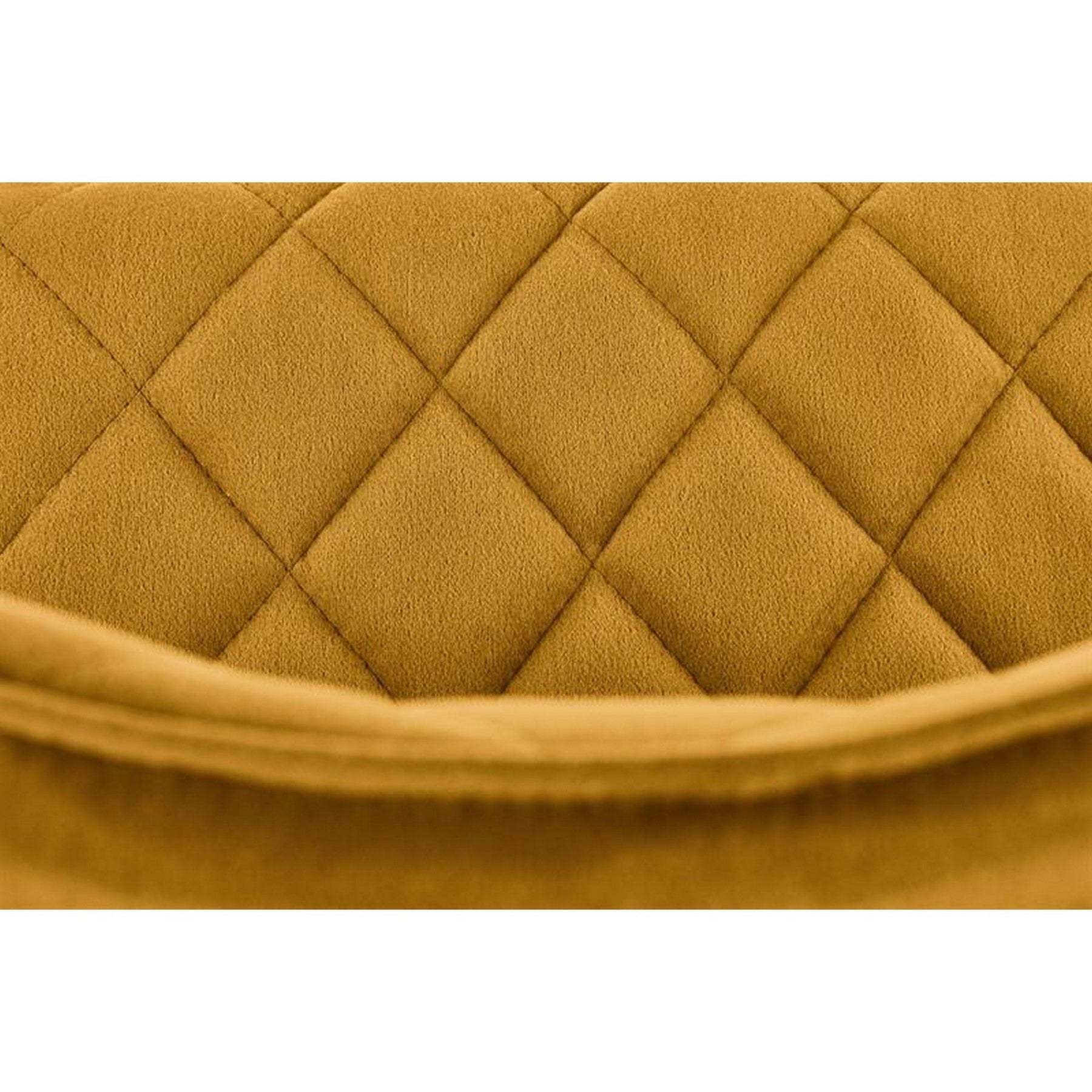 Scaun tapitat K450, galben, stofa catifelata, 44x58x85 cm