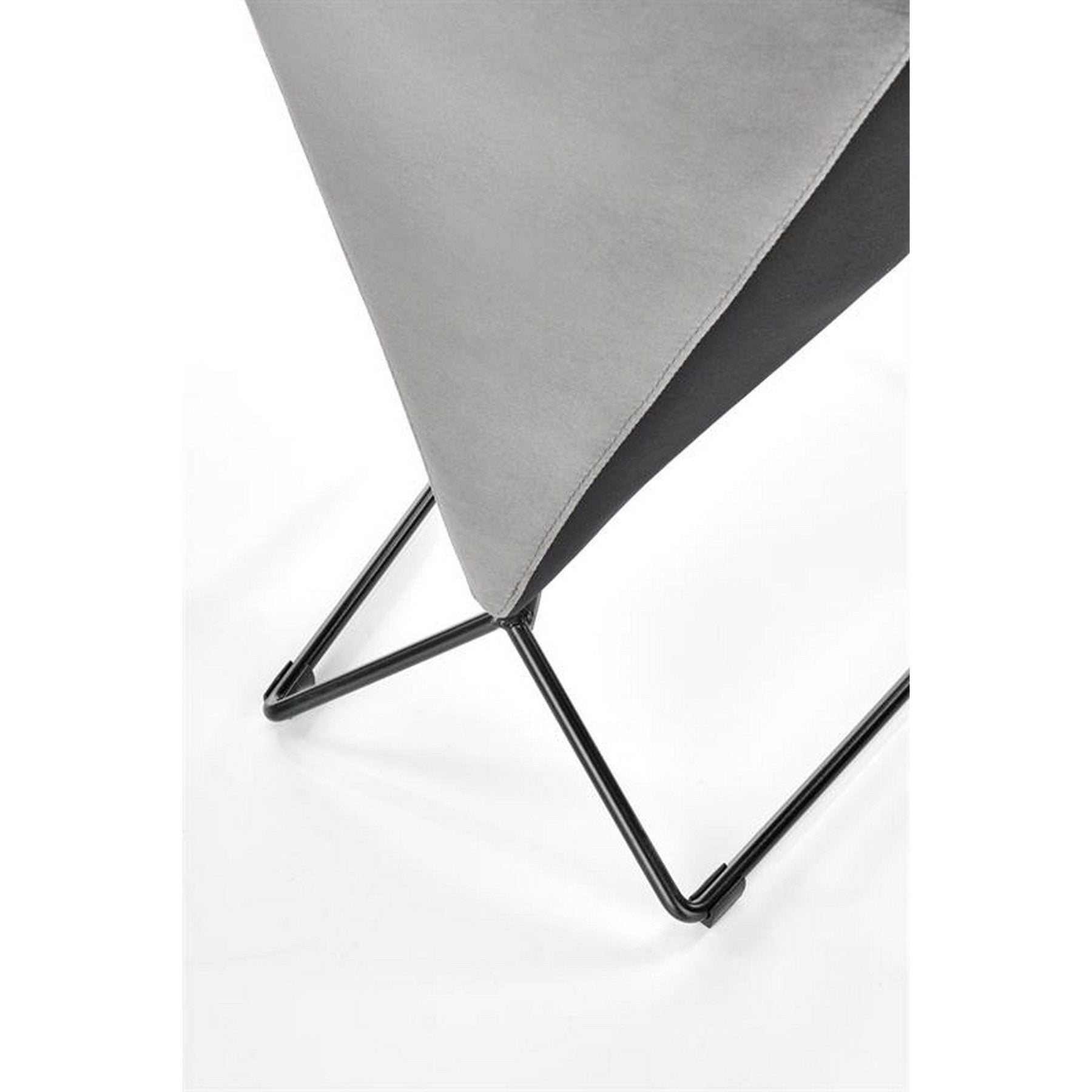 Scaun tapitat K485, gri, stofa catifelata, 44x63x96 cm