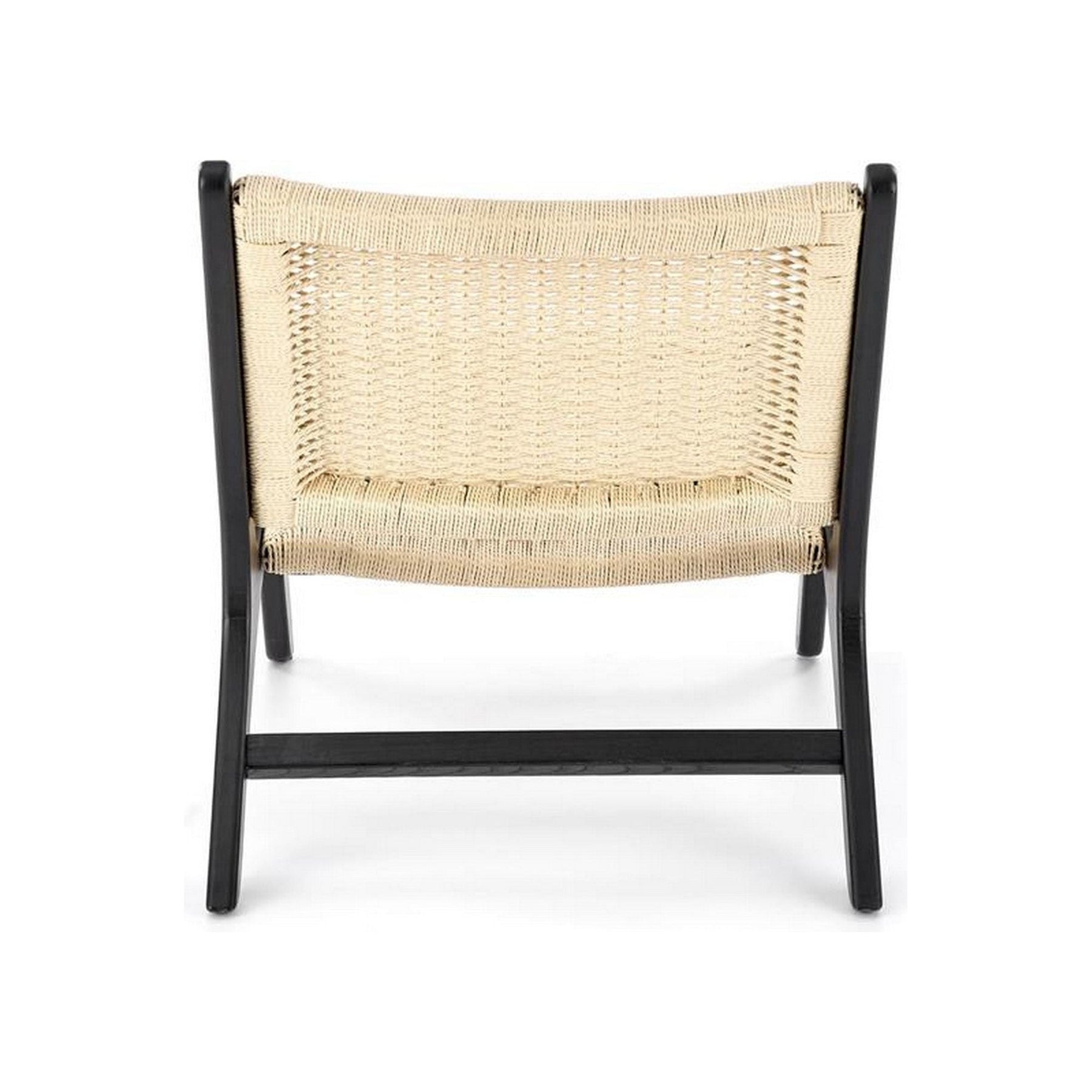 Scaun gradina FODEN, negru, sfoara/lemn, 65x84x74 cm