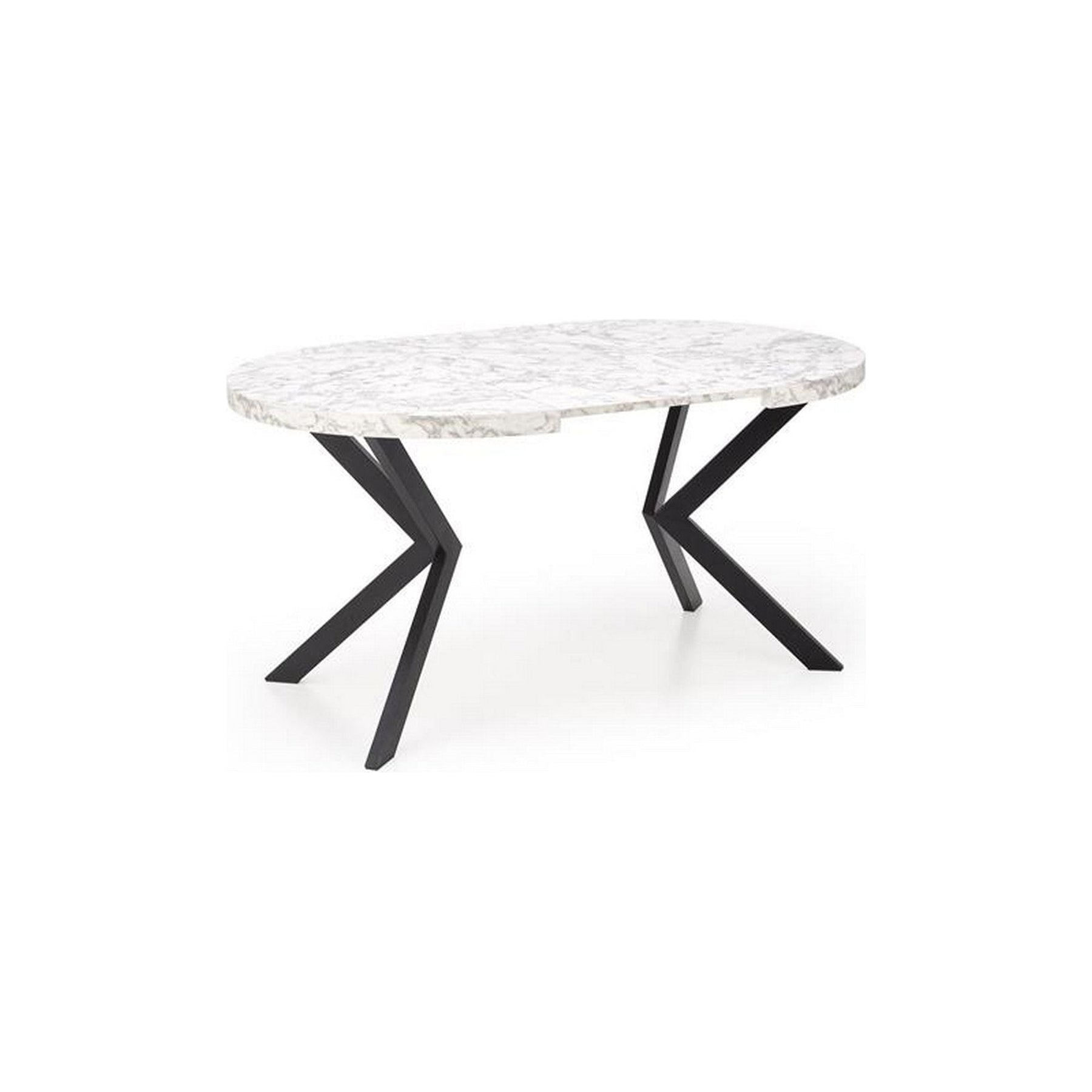 Masa extensibila PERONI, alb/gri/negru, PAL furniruit /otel, 100/250x100x75 cm