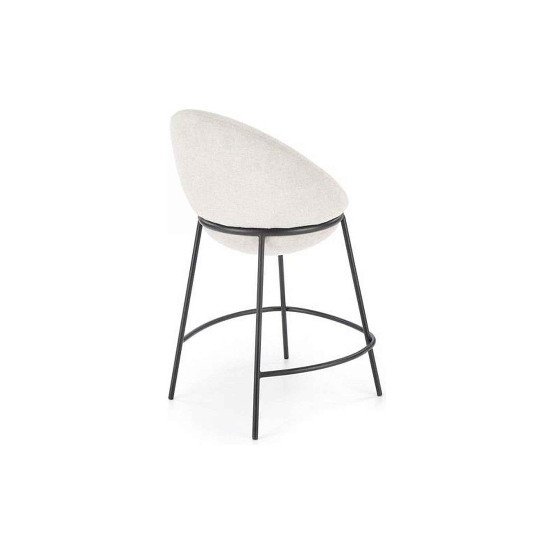 Scaun de bar H118, bej/negru, stofa clasica, 53x57x90 cm