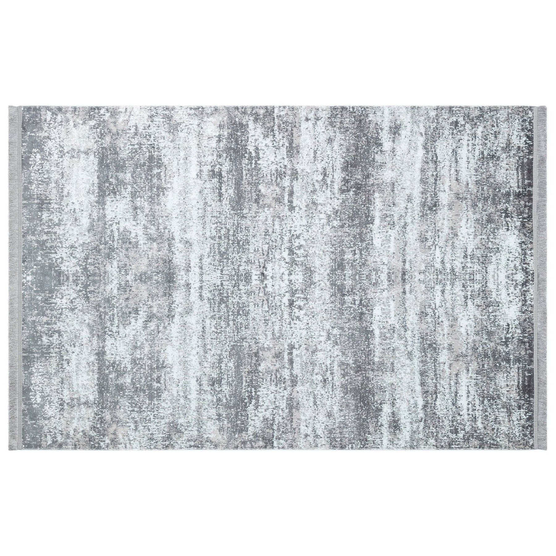 Covor living, 160x230 cm, forma dreptunghiulara, poliester/acril, alb/gri, ST 01