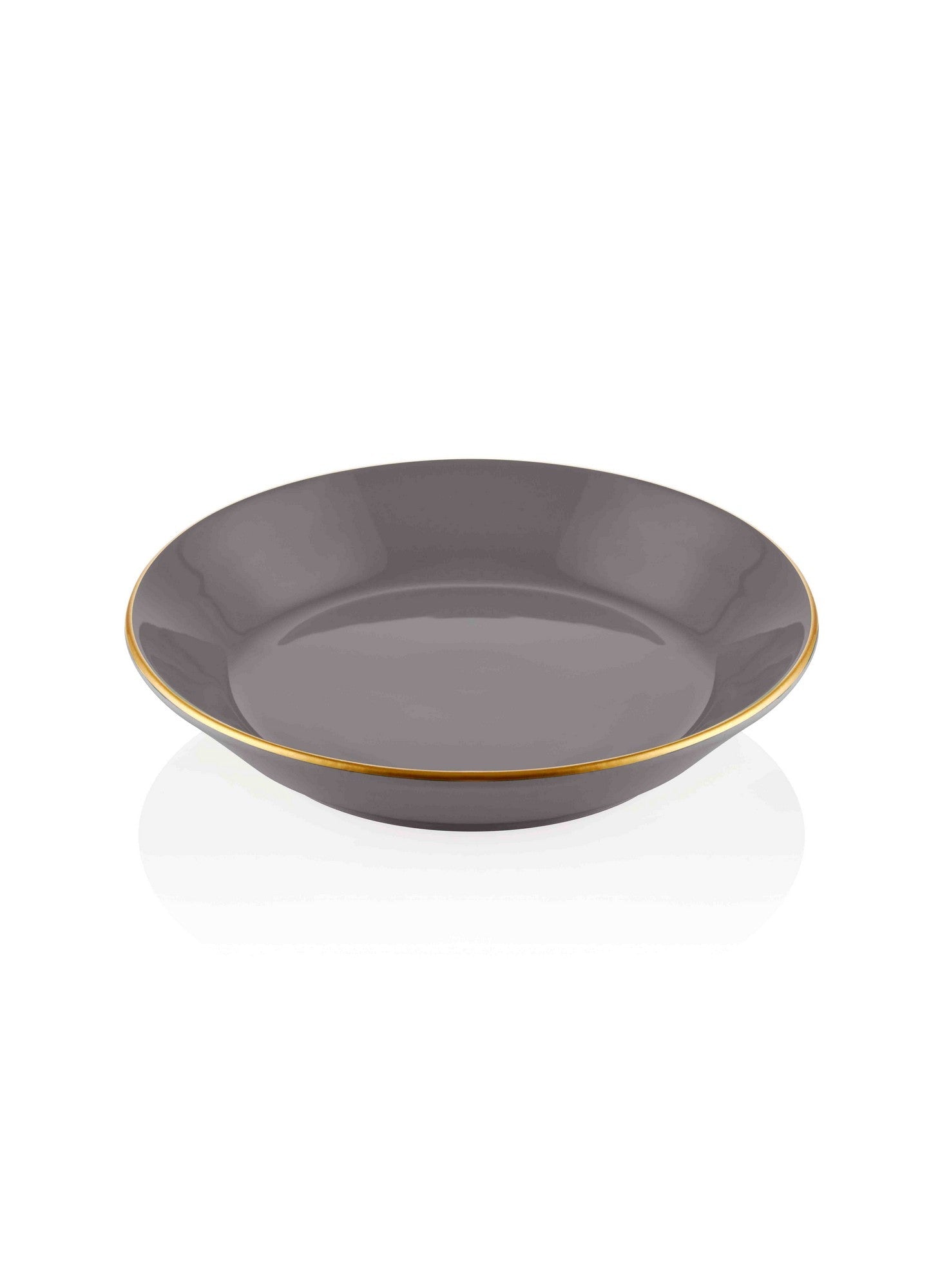 Set 6 farfurii BSC0024, gri, ceramica, 20x3 cm