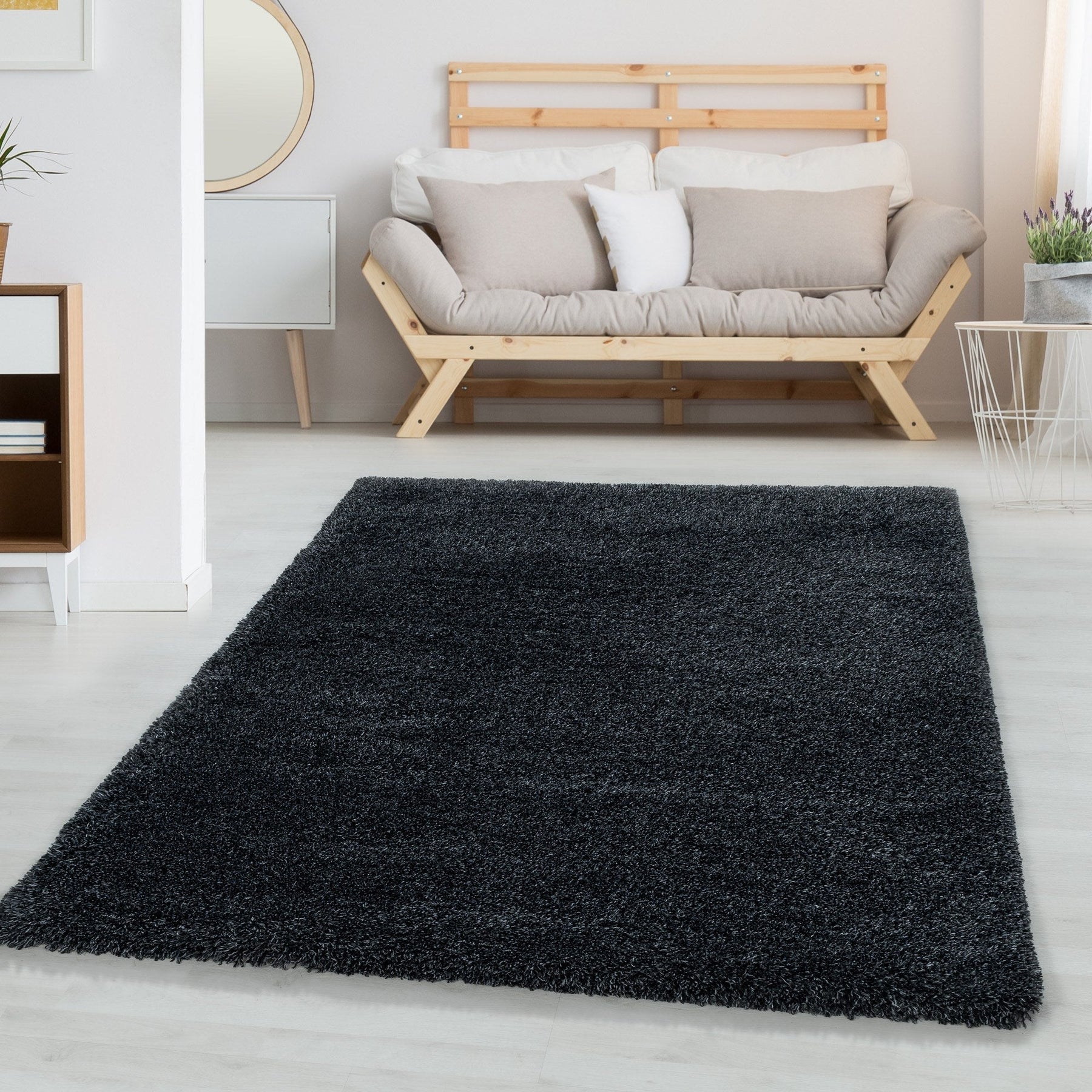 Covor 3500, 60x110 cm, forma dreptunghiulara, poliester, negru