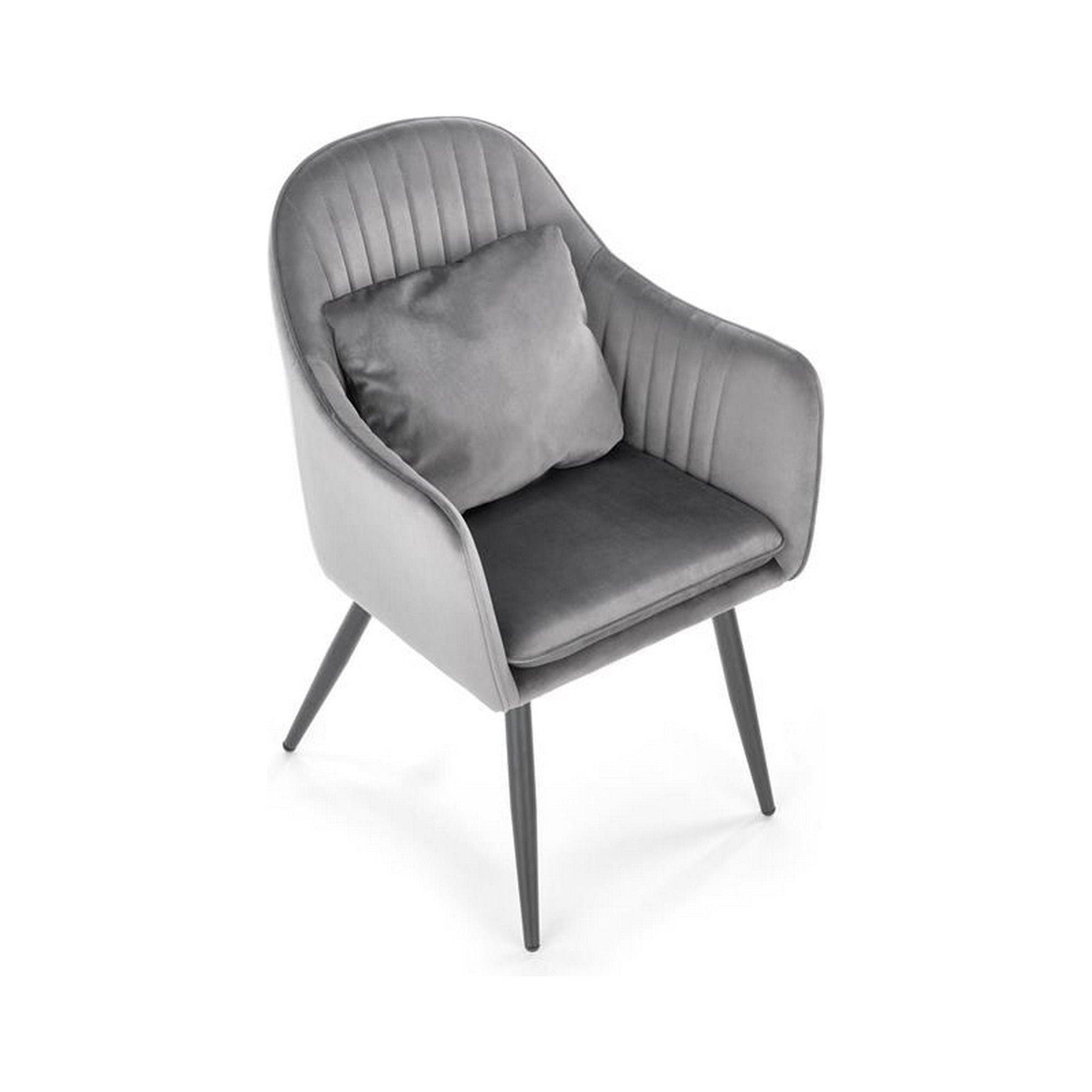 Scaun K464, stofa catifelata gri, 58x59x84 cm