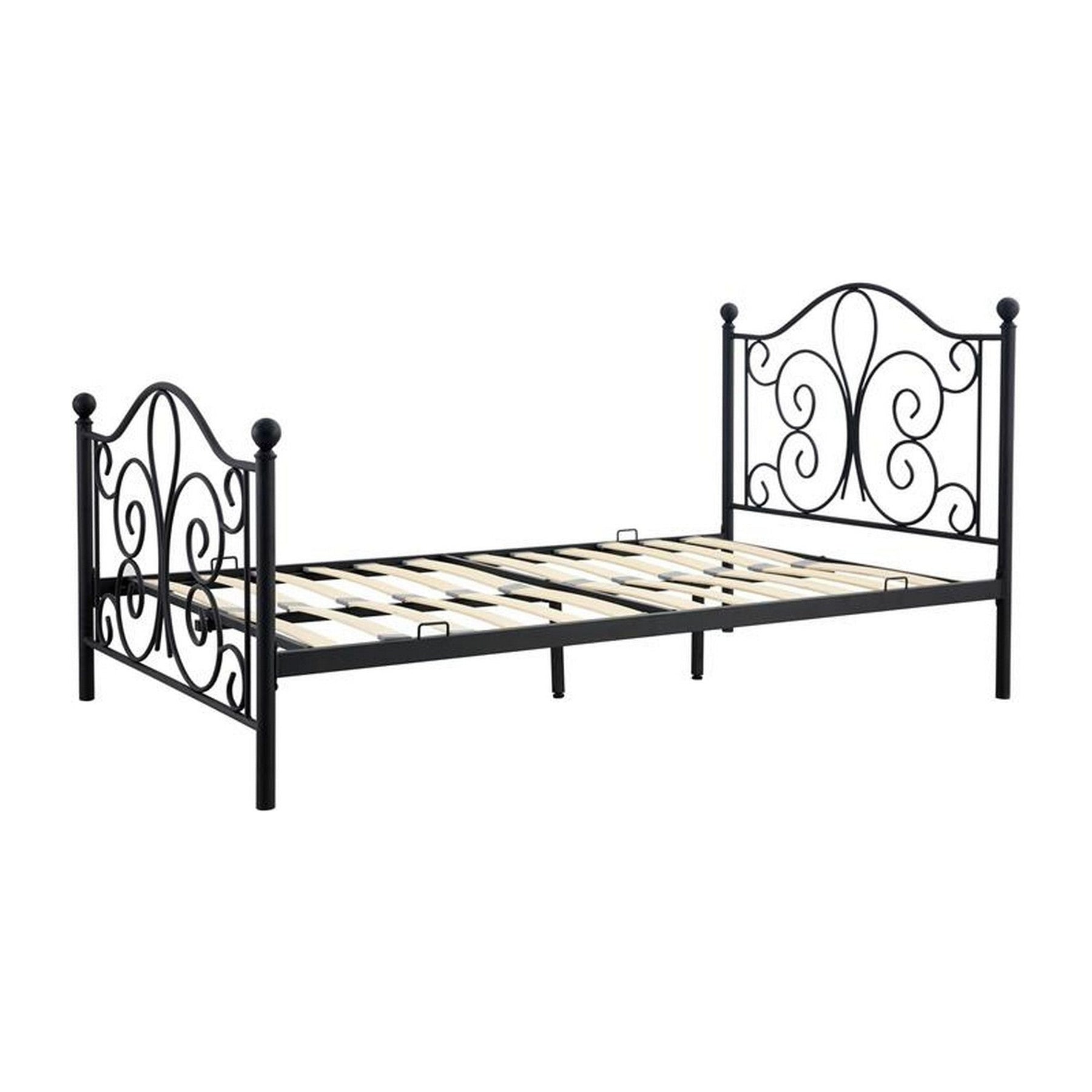 Pat PANAMA 120, negru, cadru metalic, 124x209x93 cm