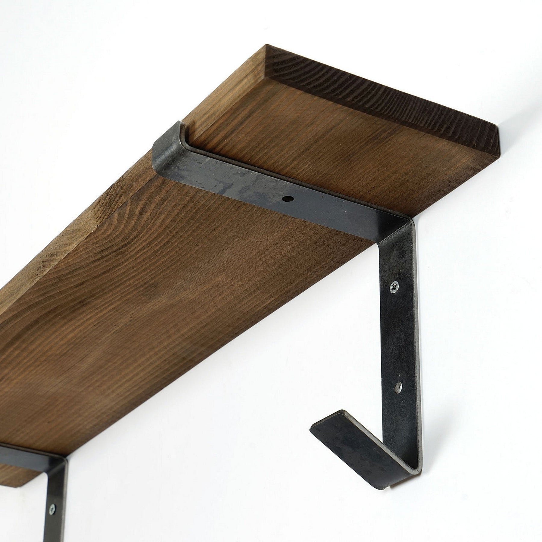 Polita LAM012, nuc, lemn/metal, 60x14x16 cm