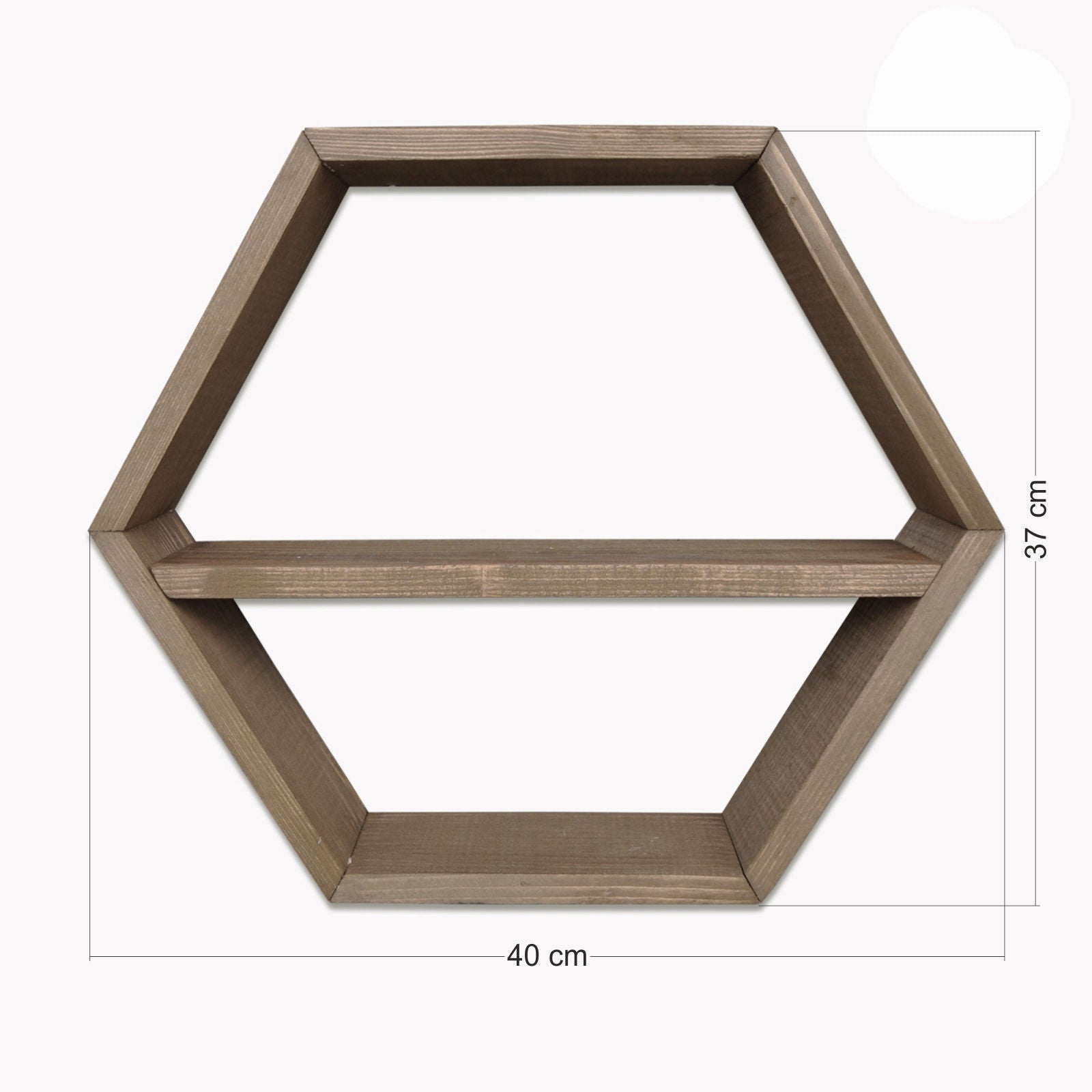Set 6 rafturi RAF109, nuc, lemn de molid, 40x10x37 cm