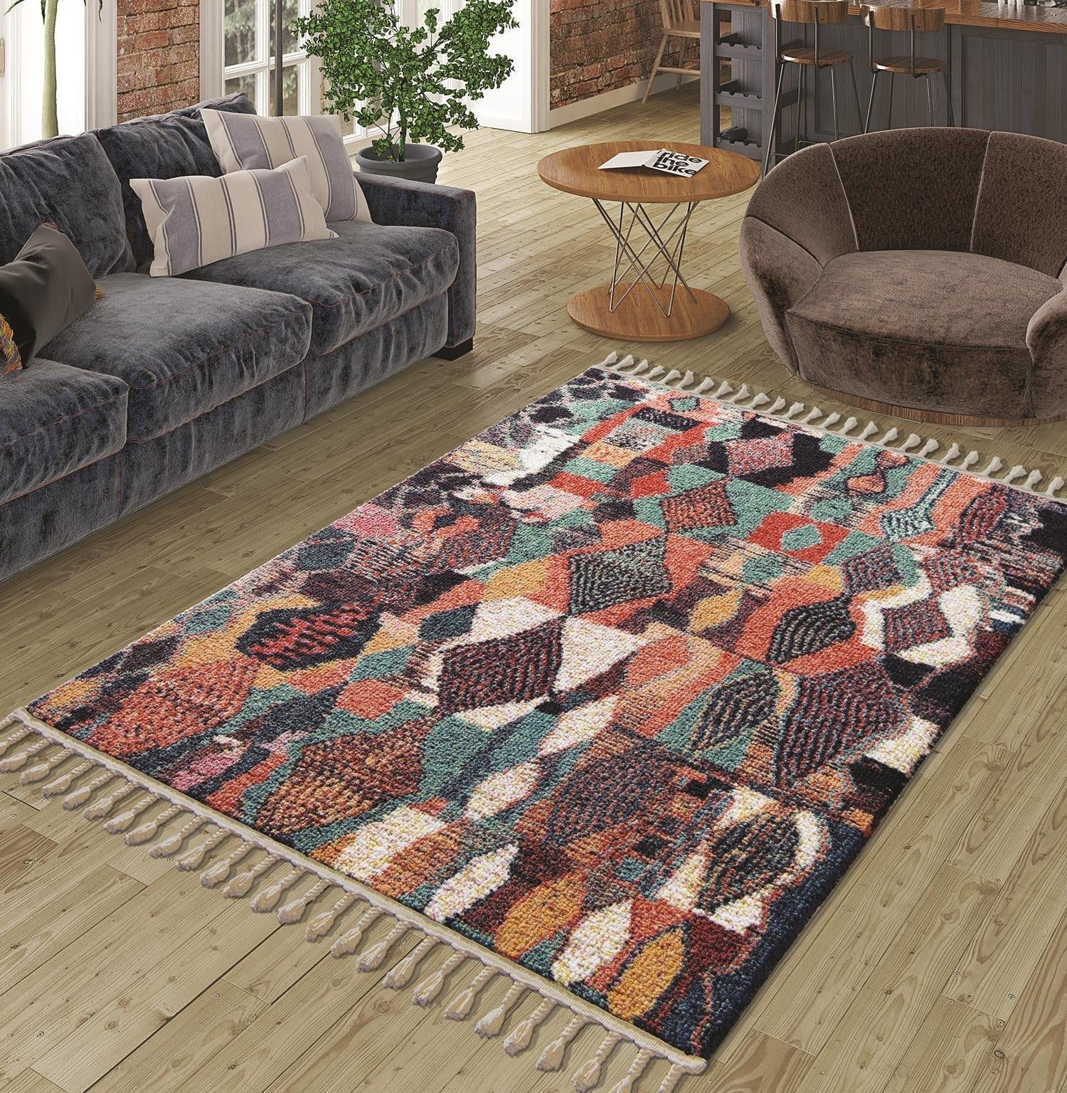 Covor COLORADO, 120x180 cm, forma dreptunghiulara, material sintetic, multicolor, 11560