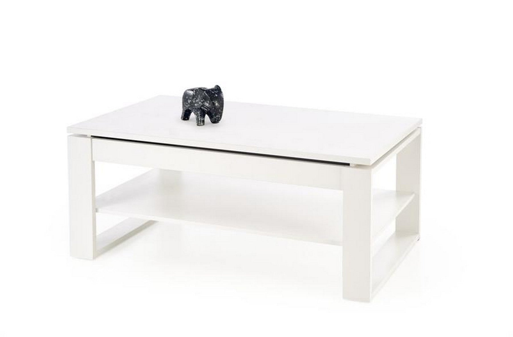 Masuta cafea BETTY, alb, PAL laminat, 120x65/92x50/72 cm